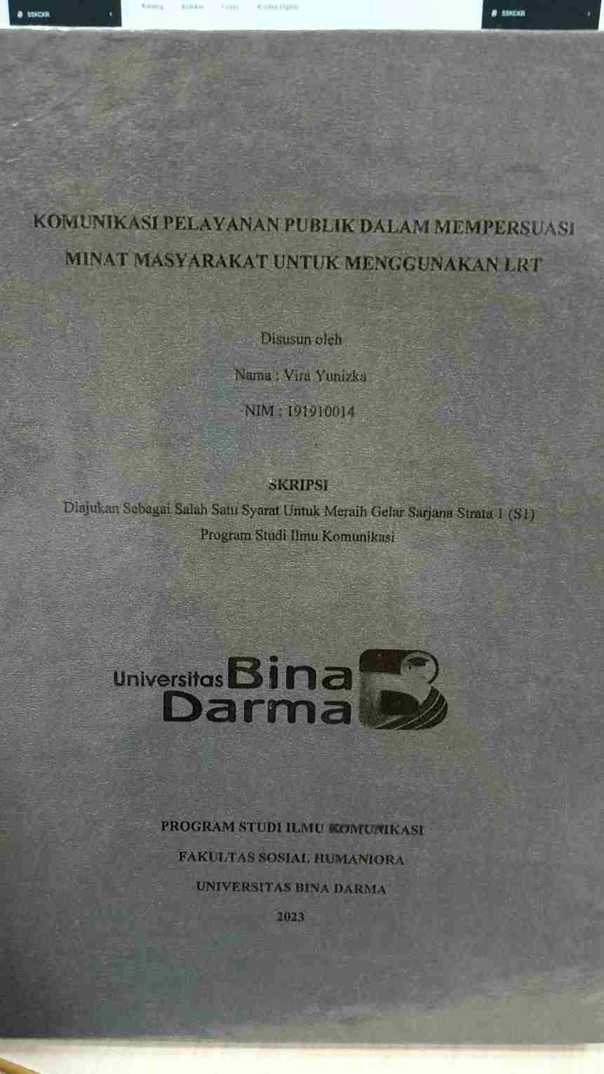 Cover PENGARUH KEPEMIMPINAN SEPERVISOR TERHADAP KINERJA KARYAWAN DI CARRISIMA HOTEL PALEMBANG / YUNIA NOVIANTI