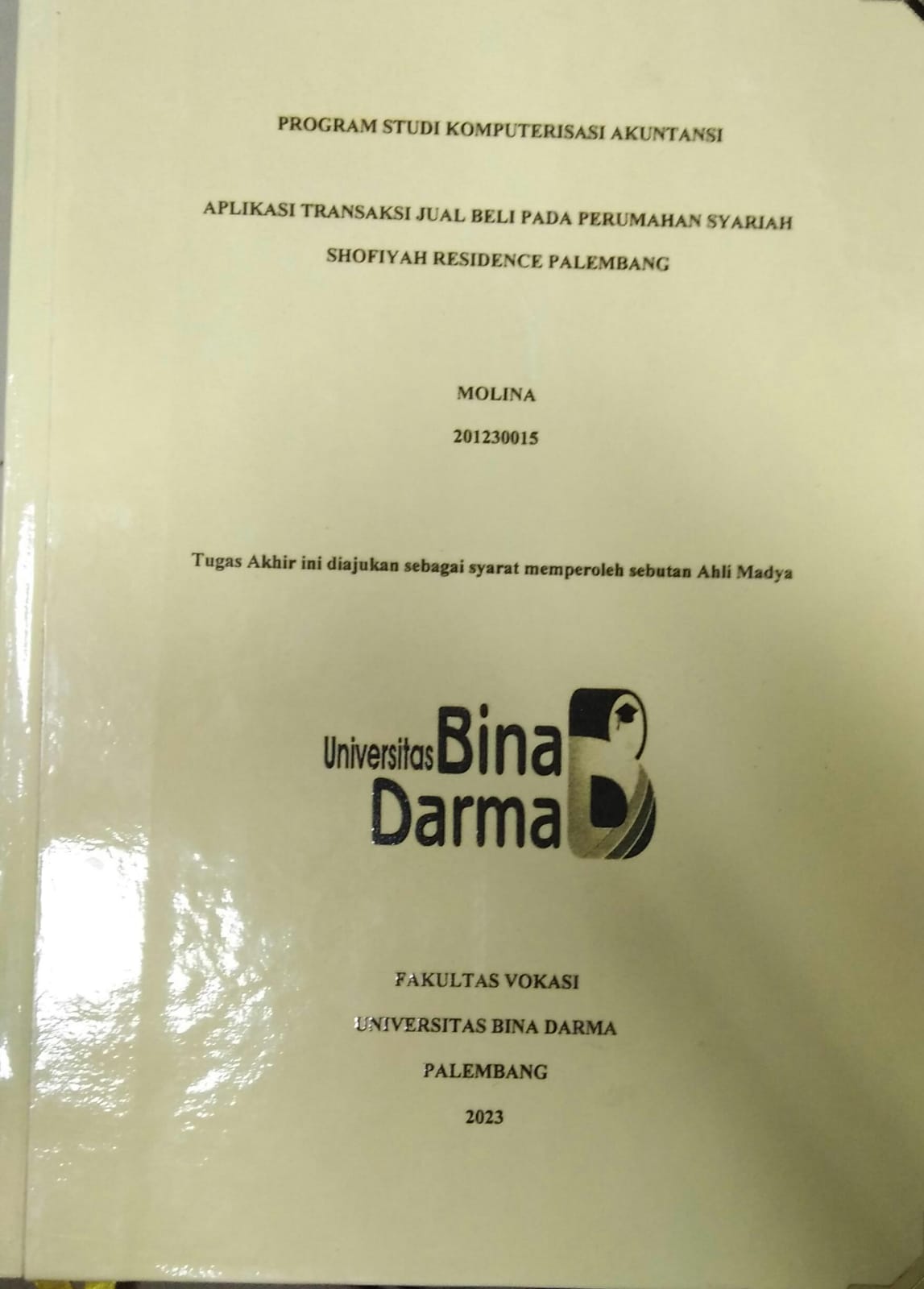 Cover TATA KELOLA SISTEM KEARSIPAN AKTIF BERBASIS GOOGLE SITES PADA DIREKTORAT INOVASI DAN INKUBATOR BISNIS DI UNIVERSITAS BINA DARMA PALEMBANG / Rama Nopita Sari