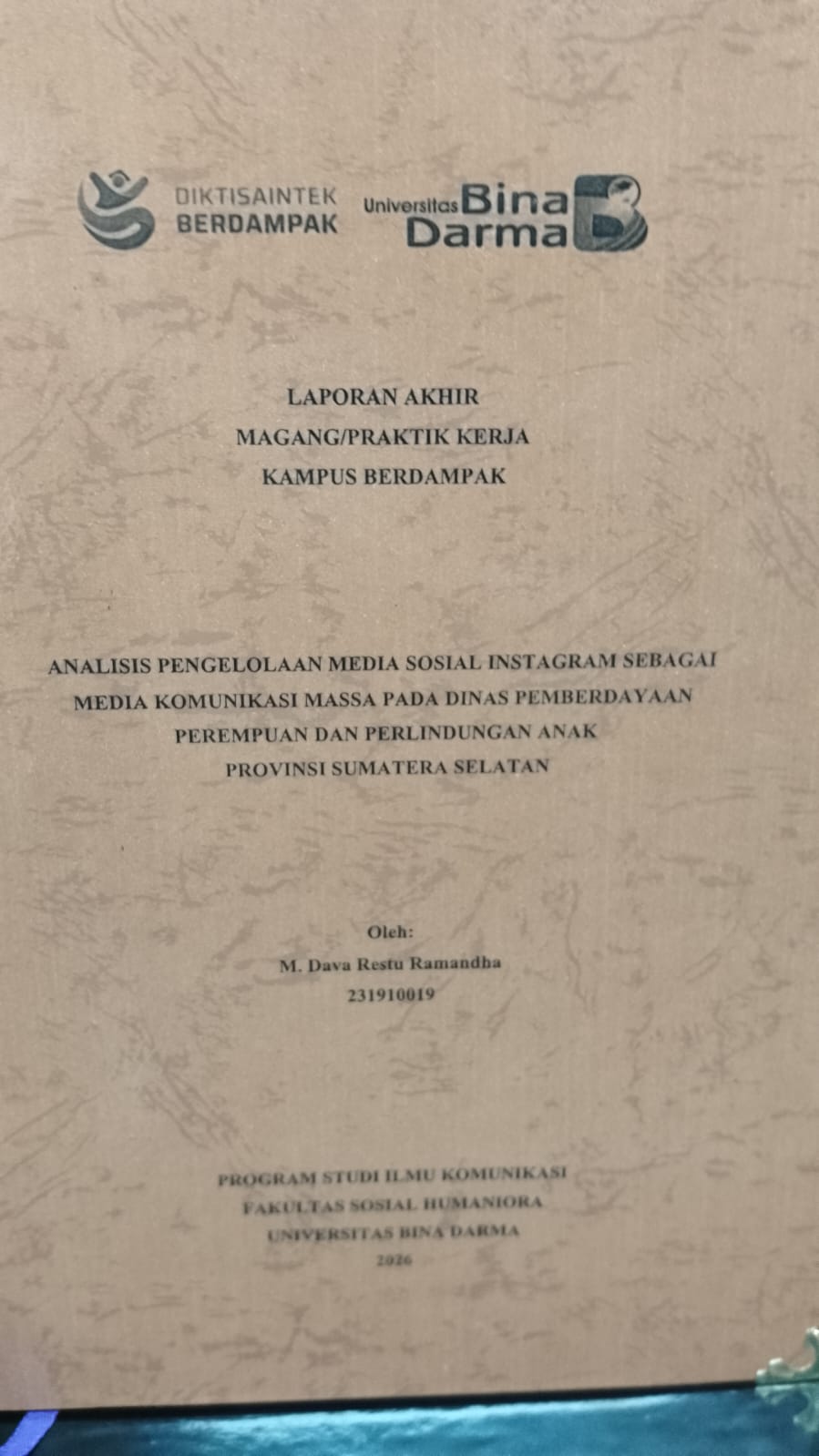 Cover ANALISIS PENGELOLAAN MEDIA SOSIAL INSTAGRAM SEBAGAI MEDIA KOMUNIKASI MASSA PADA DINAS PEMBERDAYAAN PEREMPUAN DAN PERLINDUNGAN ANAK PROVINSI SELATAN / M. Dava Ramandha