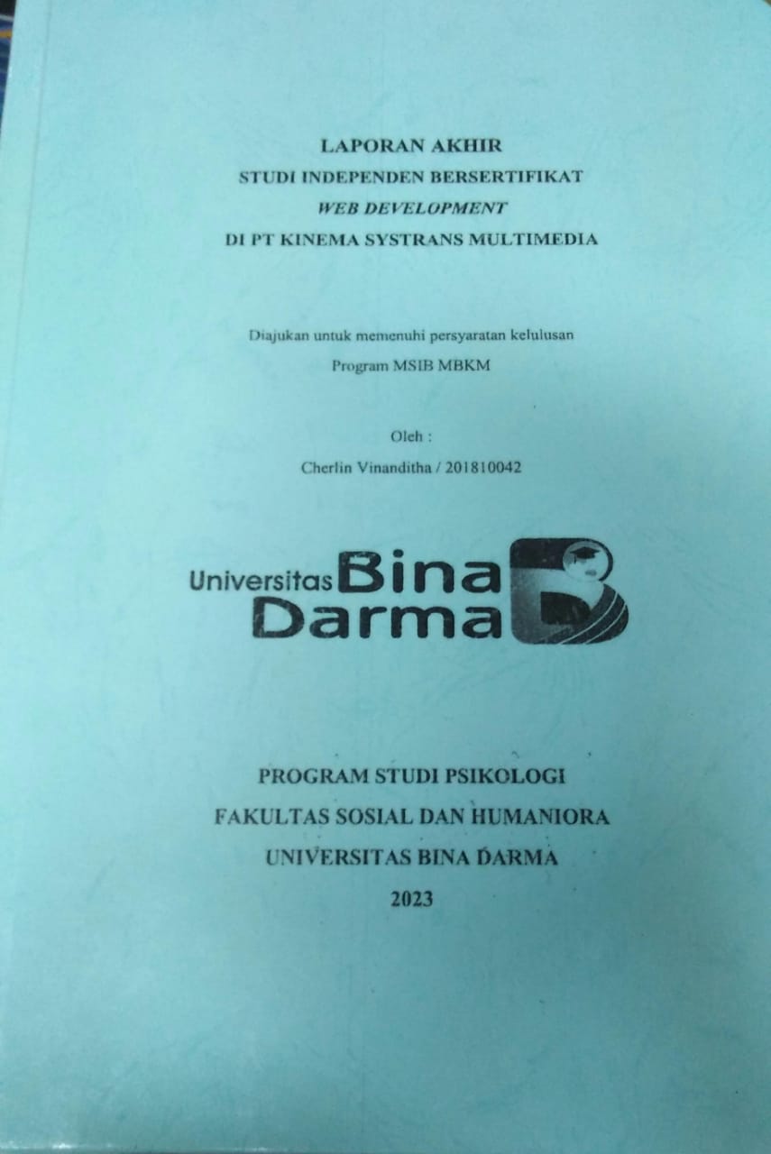 Cover WEB DEVELOPMENT DI PT KINEMA SYSTRANS MULTIMEDIA / Cherlin Vinanditha