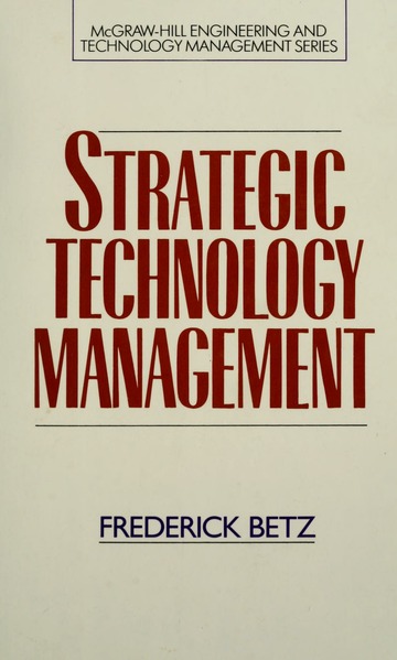 Cover Strategic Technology Management / Frederick Benz