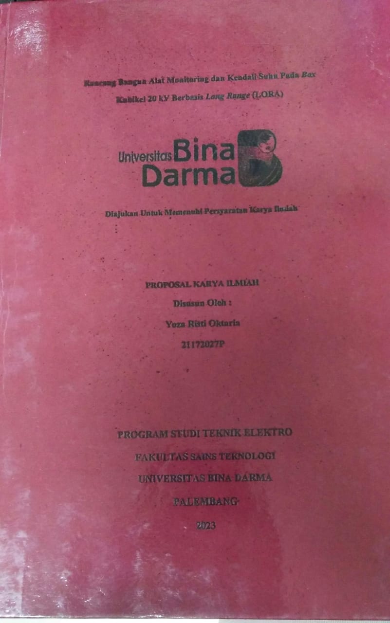 Cover RANCANG BANGUN ALAT MONITORING DAN KENDALI SUHU PADA BOX KUBIKEL 20 KV BERBASIS LONG RANGE (LORA) / Yoza Risti Oktaria