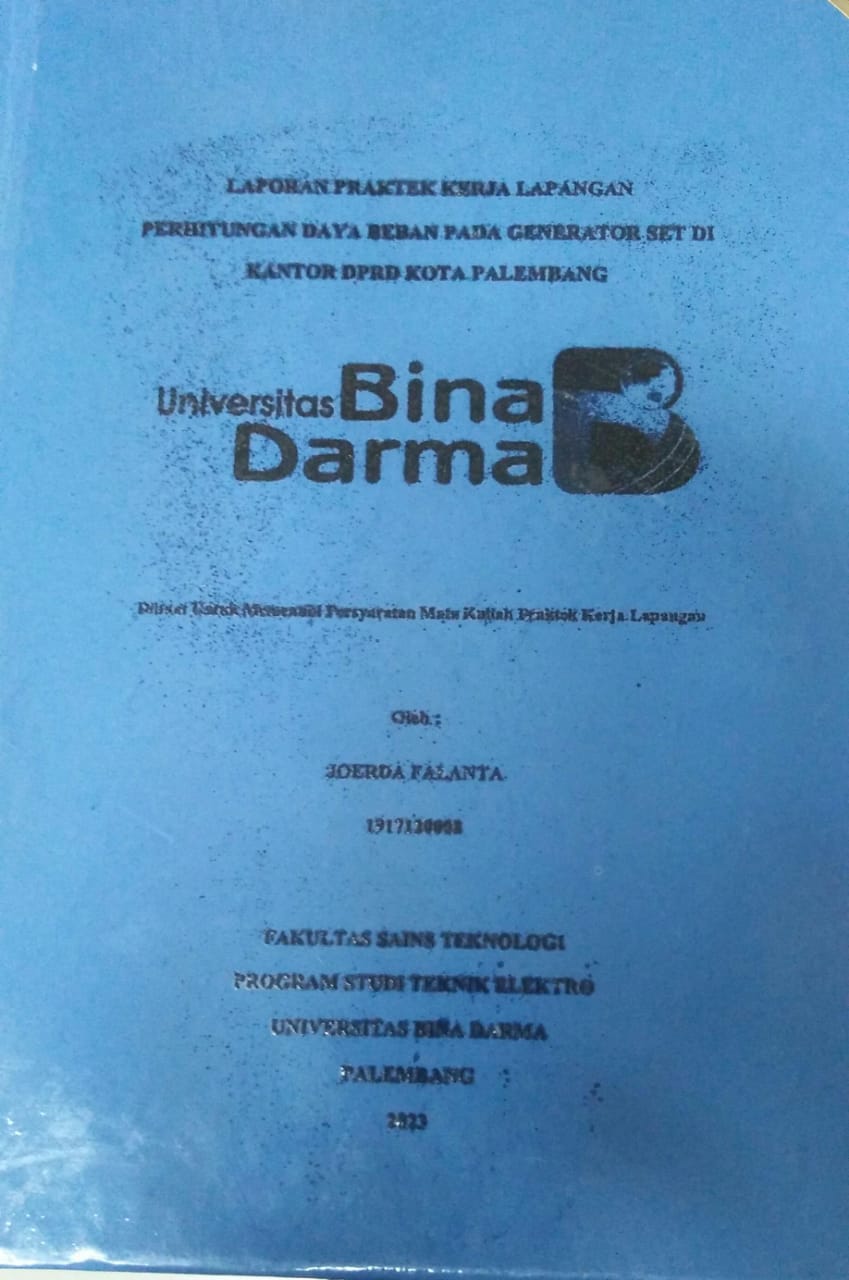 Cover PERHITUNGAN DAYA BEBAN PADA GENERATOR SET DI KANTOR DPRD KOTA PALEMBANG / Joerda Falanta