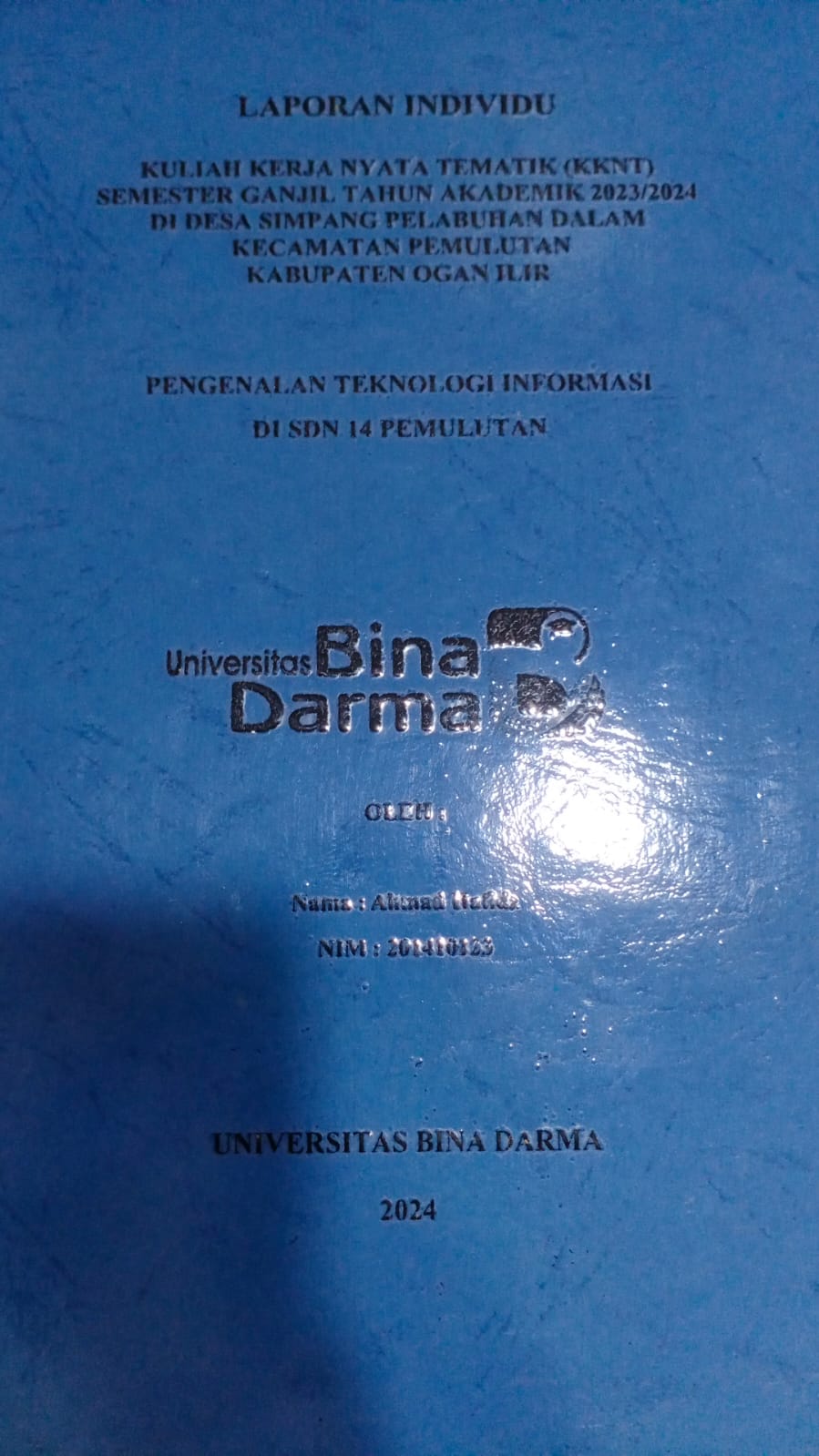Cover PENGENALAN TEKNOLOGI INFORMASI DI SDN 14 PEMULUTAN / Ahmad Hafidz (201410123)