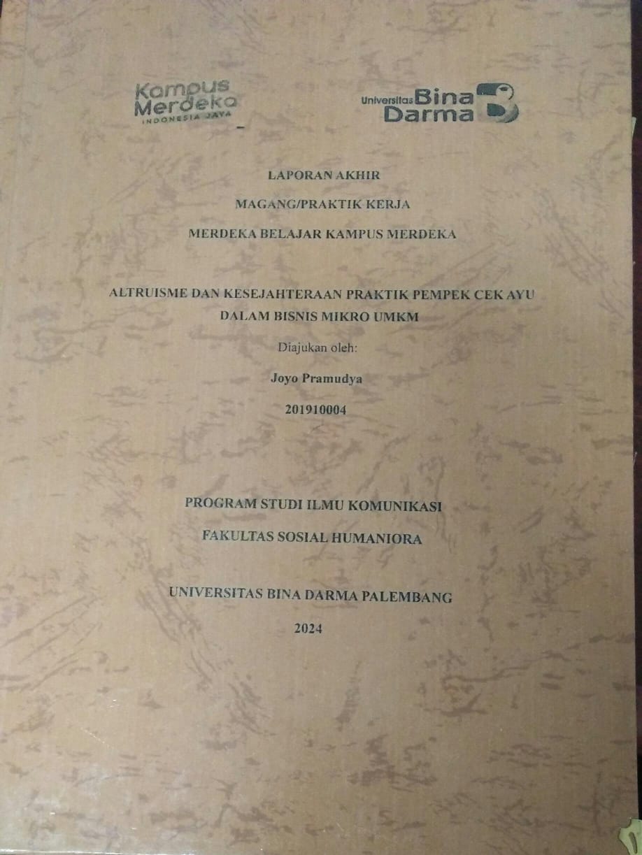 Cover ALTRUISME DAN KESEJAHTERAAN PRAKTIK PEMPEK CEK AYU DALAM BISNIS MIKRO UMKM / Joyo Pramudya