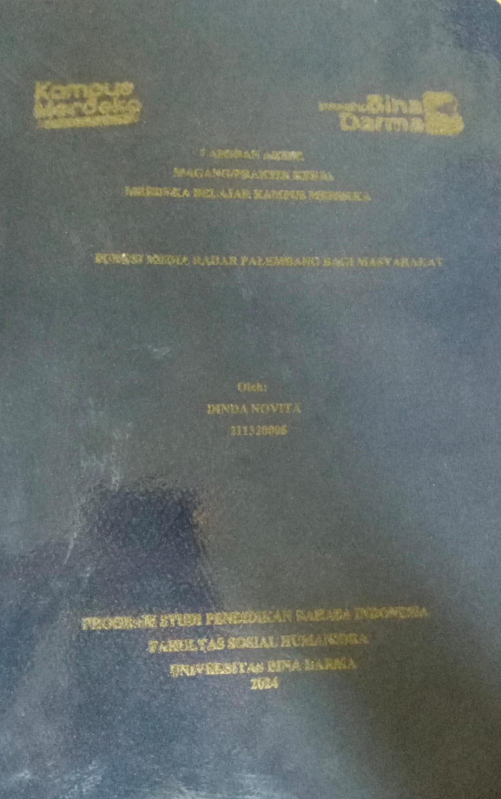 Cover FUNGSI MEDIA RADAR PALEMBANG BAGI MASYARAKAT / Dinda Novita (211320005)