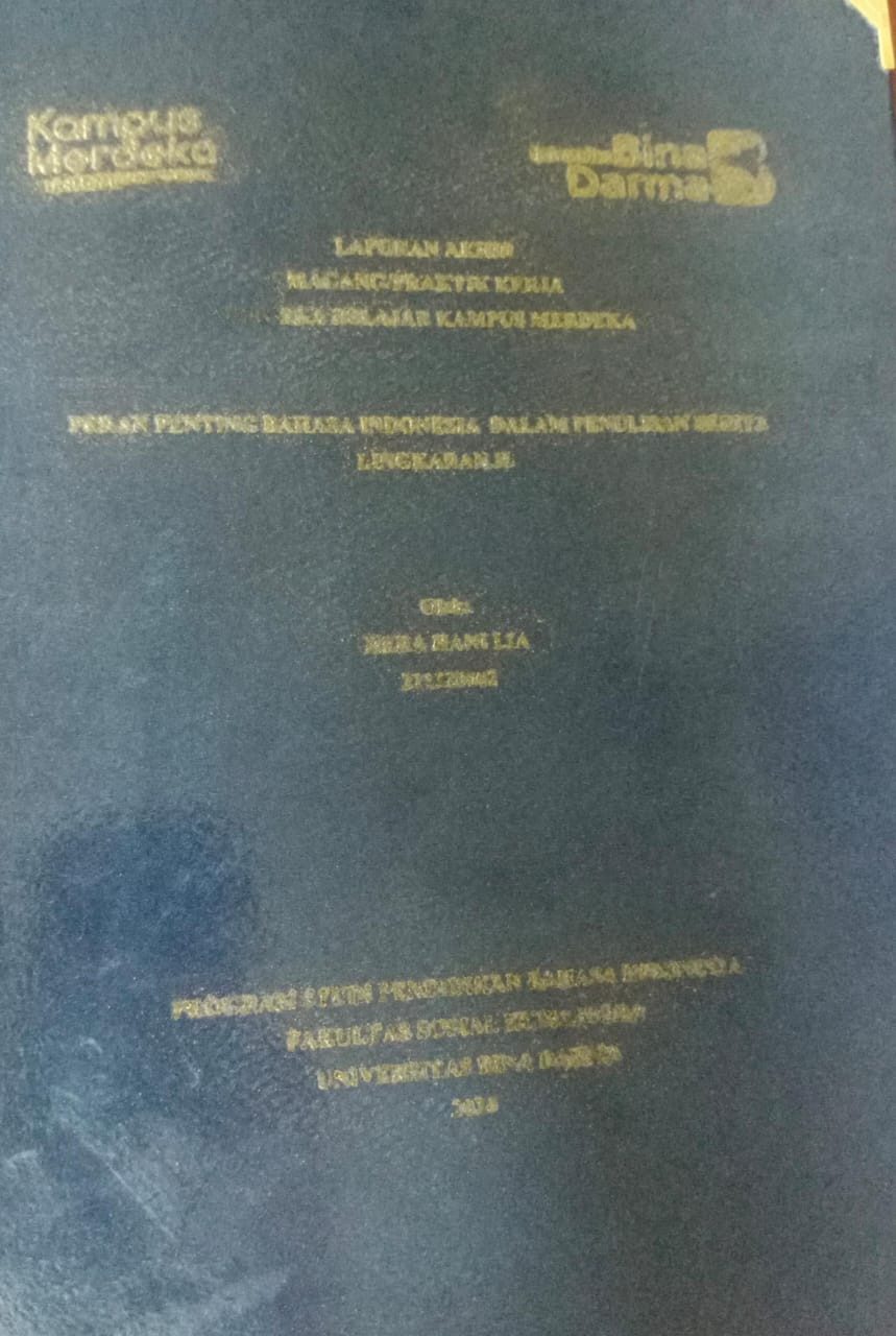 Cover PROGRAM LITERASI DI BALAI BAHASA PROVINSI SUMATERA SELATAN TAHUN 2023 / Almira Roza (201320001)