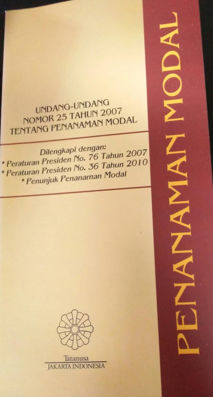 Cover PENANAMAN MODAL :  Undang-Undang Nomor 25 Tahun 2007 Tentang Penanaman Modal / Tatanusa