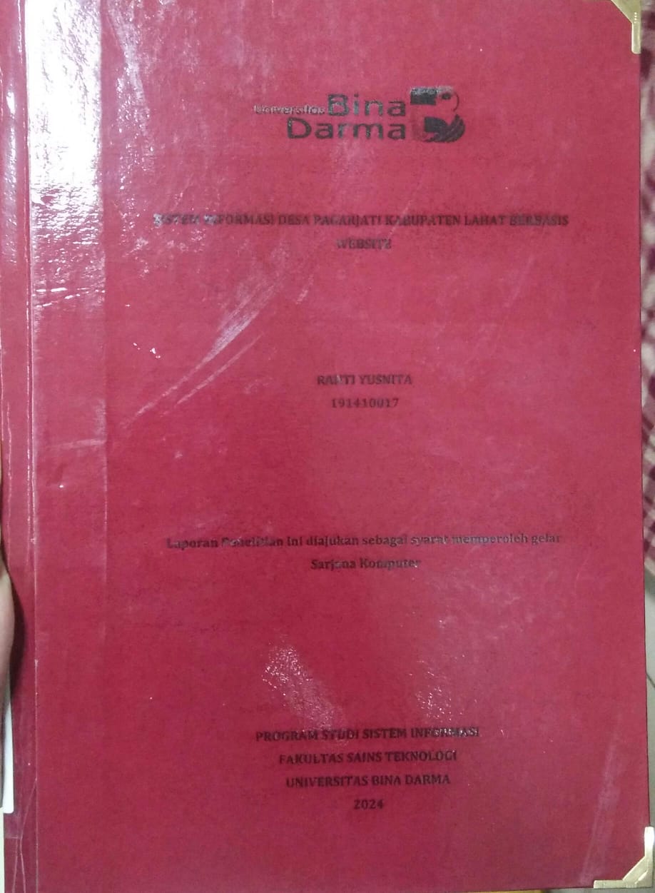Cover SISTEM INFORMASI DESA PAGARJATI KABUPATEN LAHAT BERBASIS WEBSITE / Ranti Yusnita