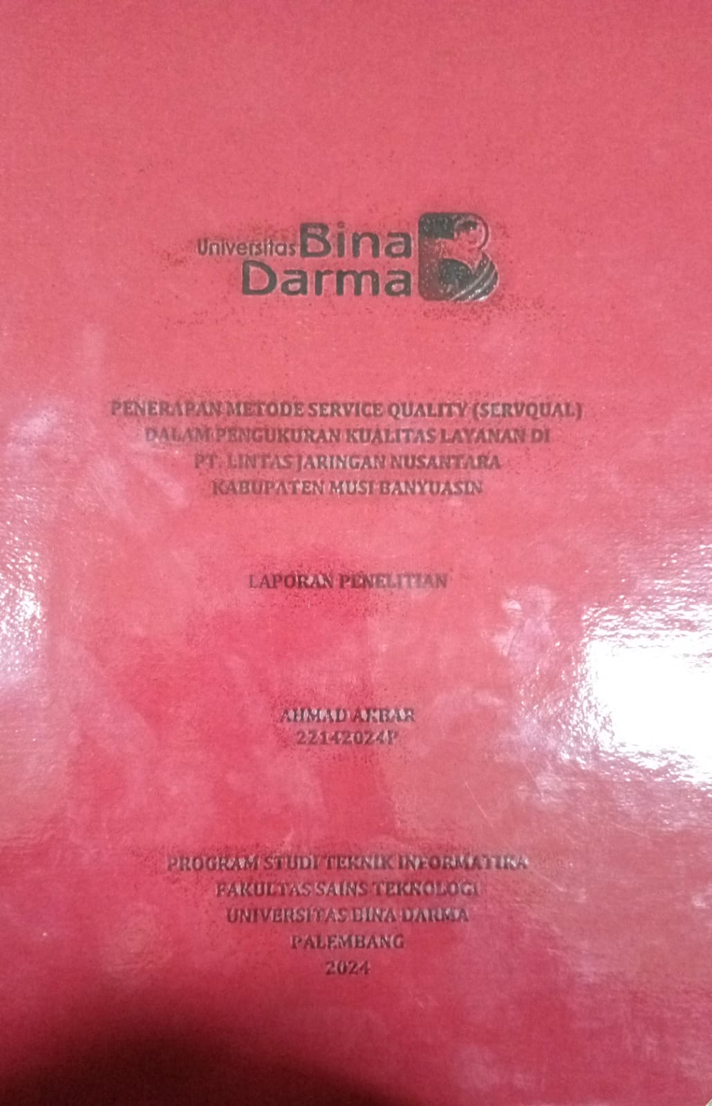 Cover PENERAPAN METODE SERVICE QUALITY (SERVQUAL) DALAM PENGUKURAN KUALITAS LAYANAN DI PT. LINTAS JARINGAN NUSANTARA KABUPATE MUSI BANYUASIN / Ahmad Akbar 22142024P