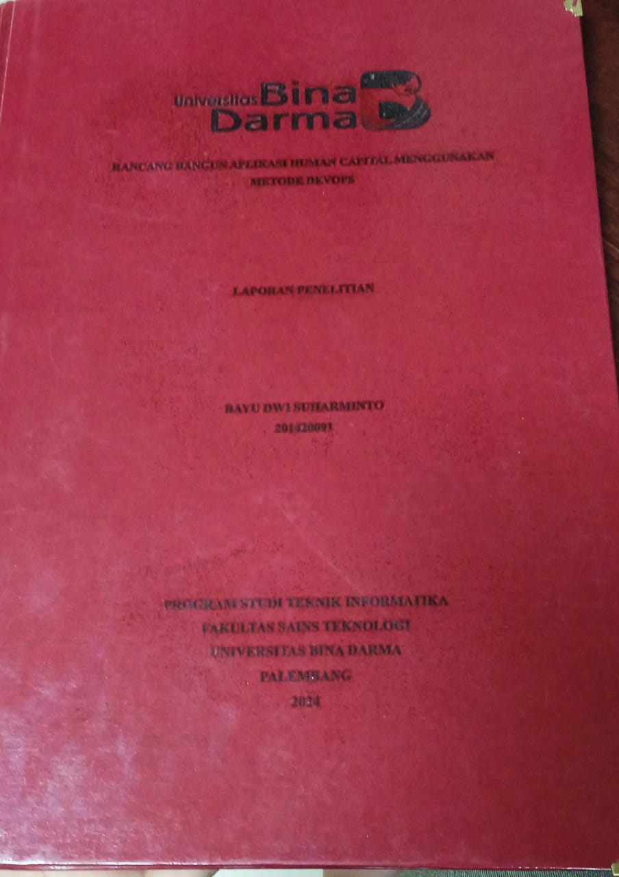 Cover RANCANG BANGUN APLIKASI HUMAN CAPITAL MENGGUNAKAN METODE DEVOPS / Bayu Dwi Suharminto