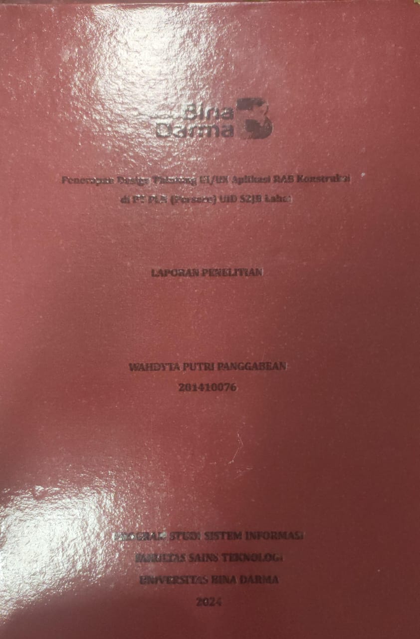Cover PENERAPAN DESIGN THINGKING UI/UX APLIKASI RAB KONSTRUKSI DI PT PLN (PERSERO) UID S2JB LAHAT / Wahdyta putri pangabean 201410078
