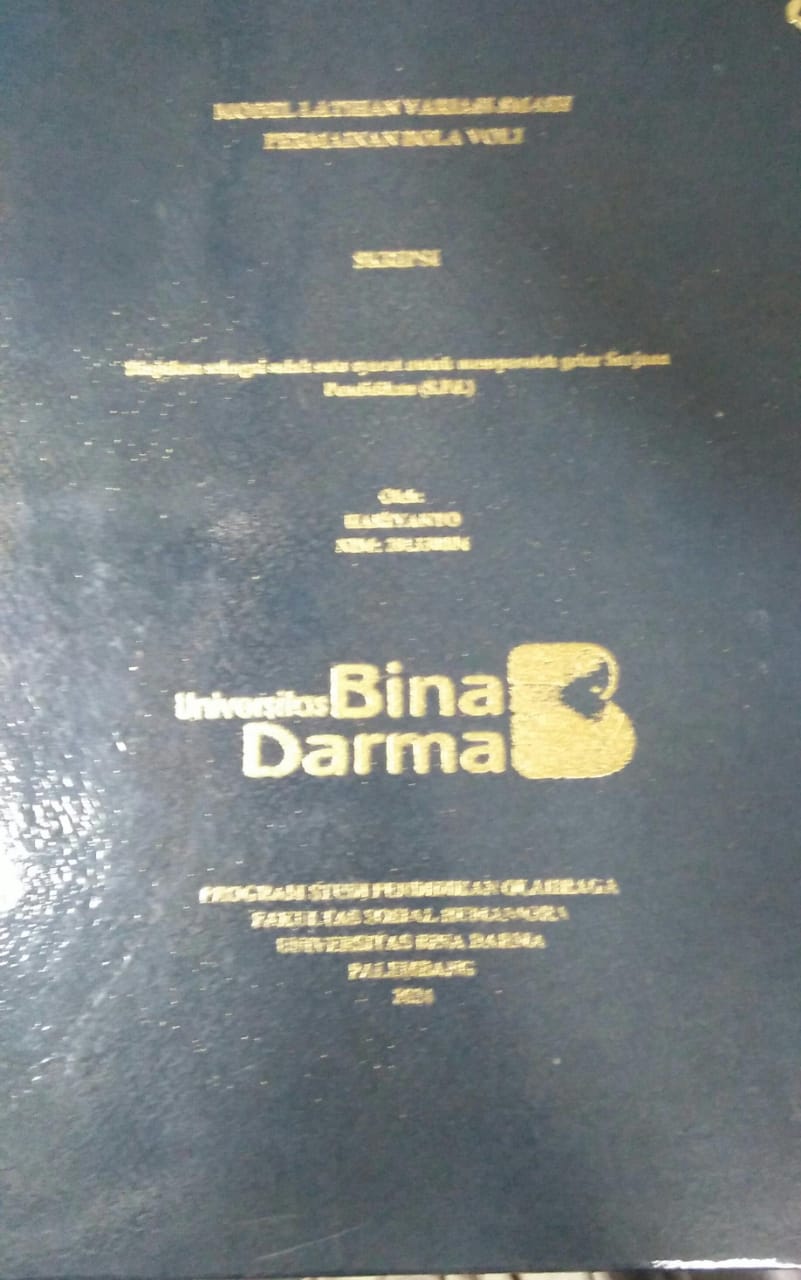 Cover MODEL LATIHAN VARIASI SMASH PERMAINAN BOLA VOLI / Hariyanto