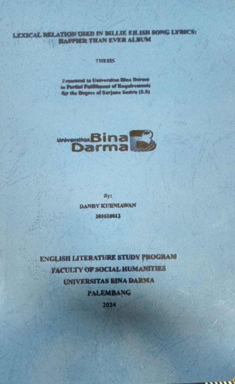 Cover LEXICAL RELATION USED IN BILLIE EILISH SONG LYRICS HAPPIER THAN EVER ALBUM / Dandy Kurniawan