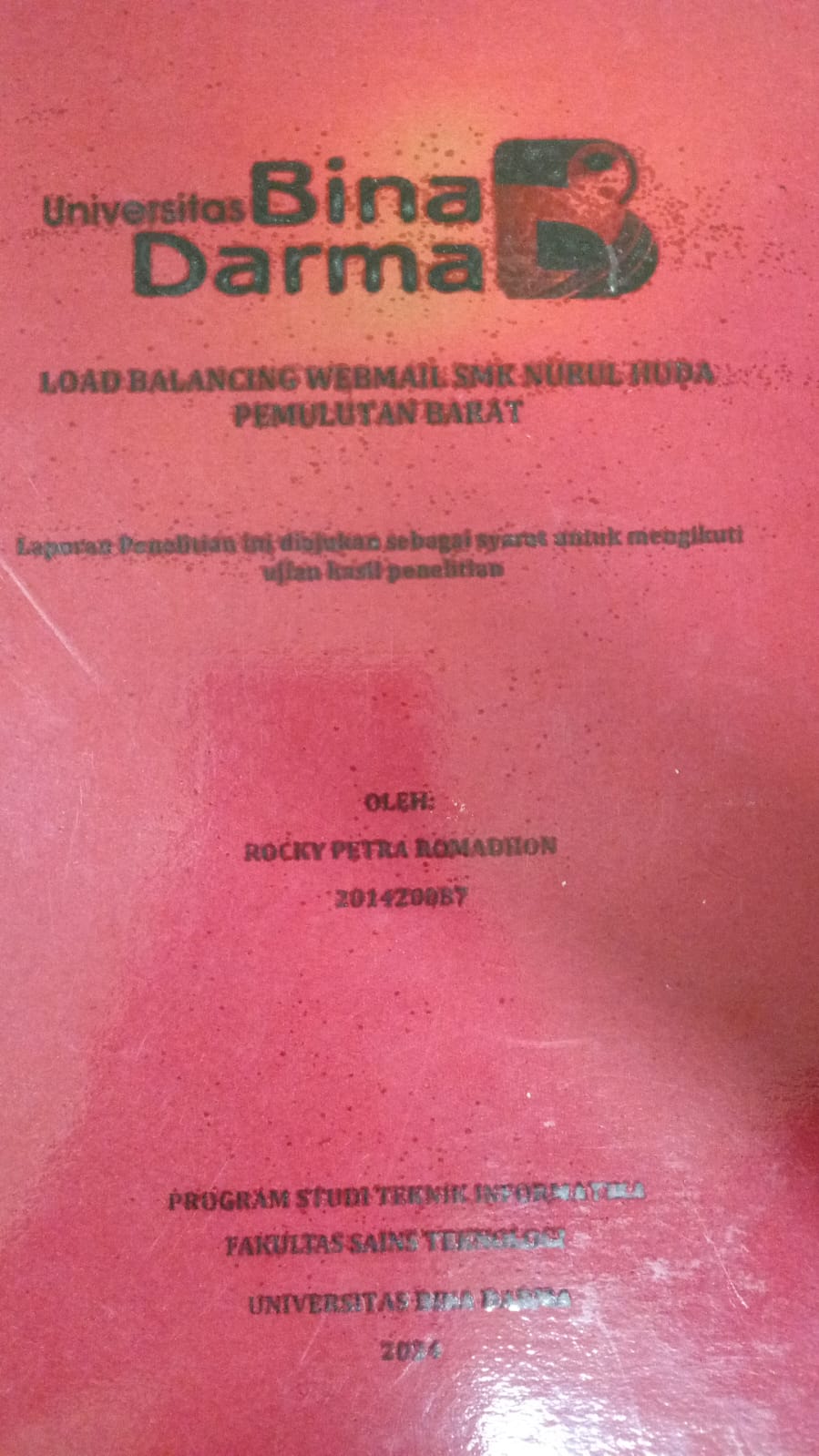 Cover LOAD BALANCING WEBMAIL SMK NURUL HUDA PEMULUTAN BARAT / Rocky Petra Romadhon