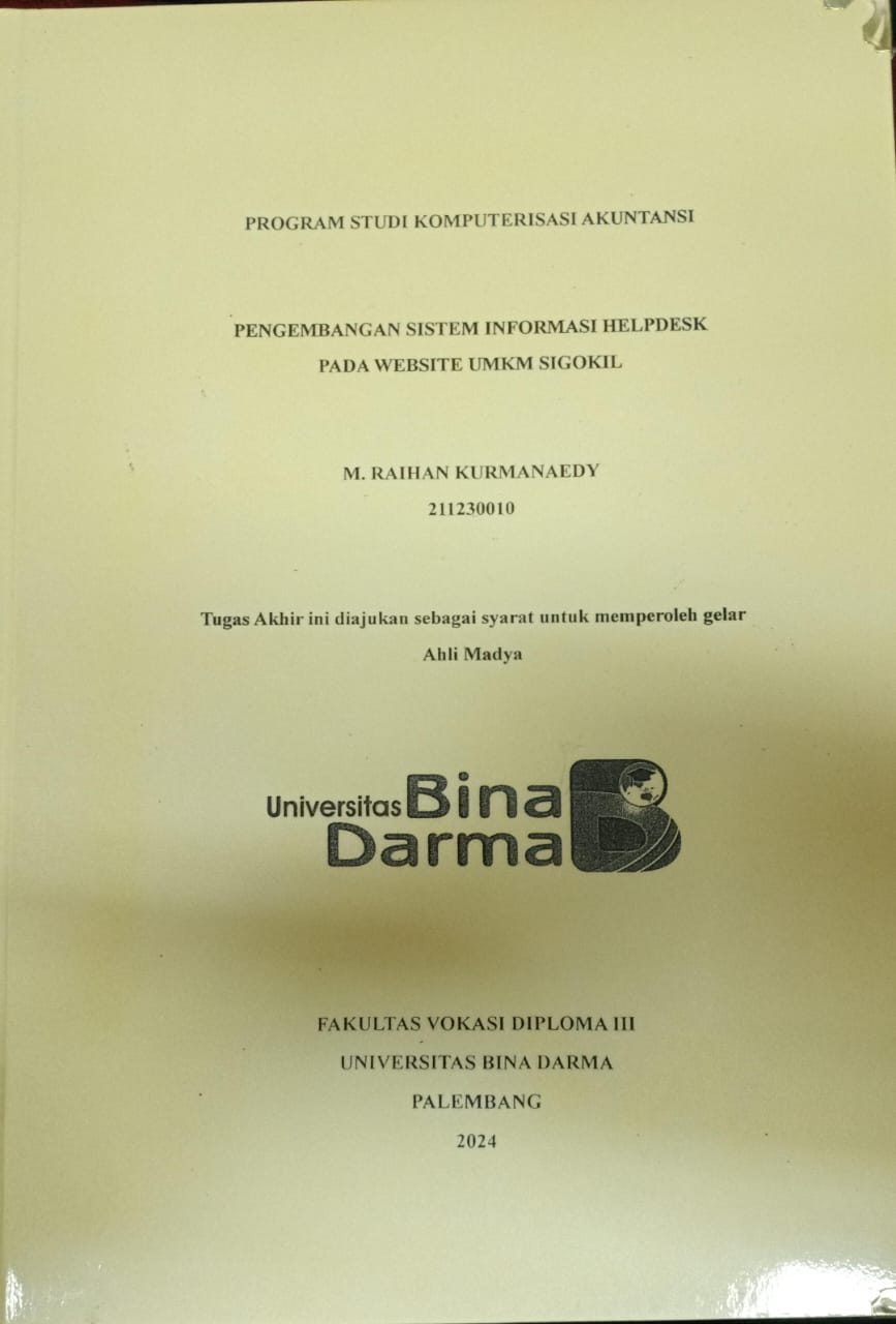 Cover PENGEMBANGAN SISTEM INFORMASI HELPDESK PADA WEBSITE UMKM SIGOKIL / M Raihan Kurmanaedy