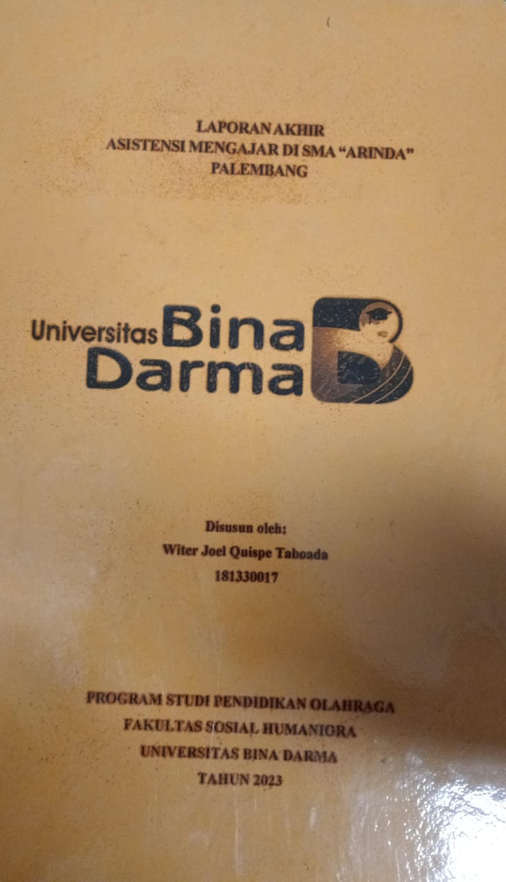 Cover ASISTENSI MENGAJAR DI SMA ARINDA PALEMBANG / Witer Joel Quispe Taboada