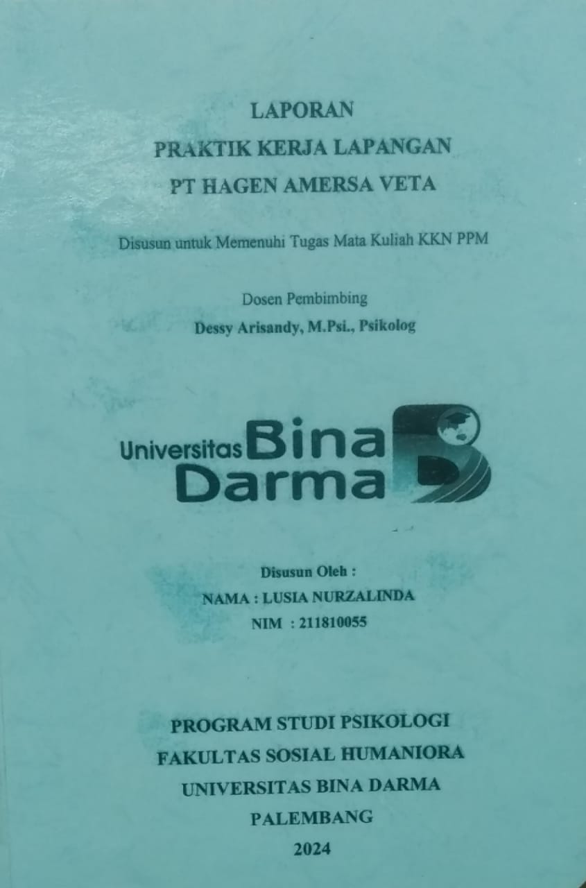 Cover PRAKTIK KERJA LAPANGAN PT. HAGEN AMERSA VETA / Lusia Nurzalinda