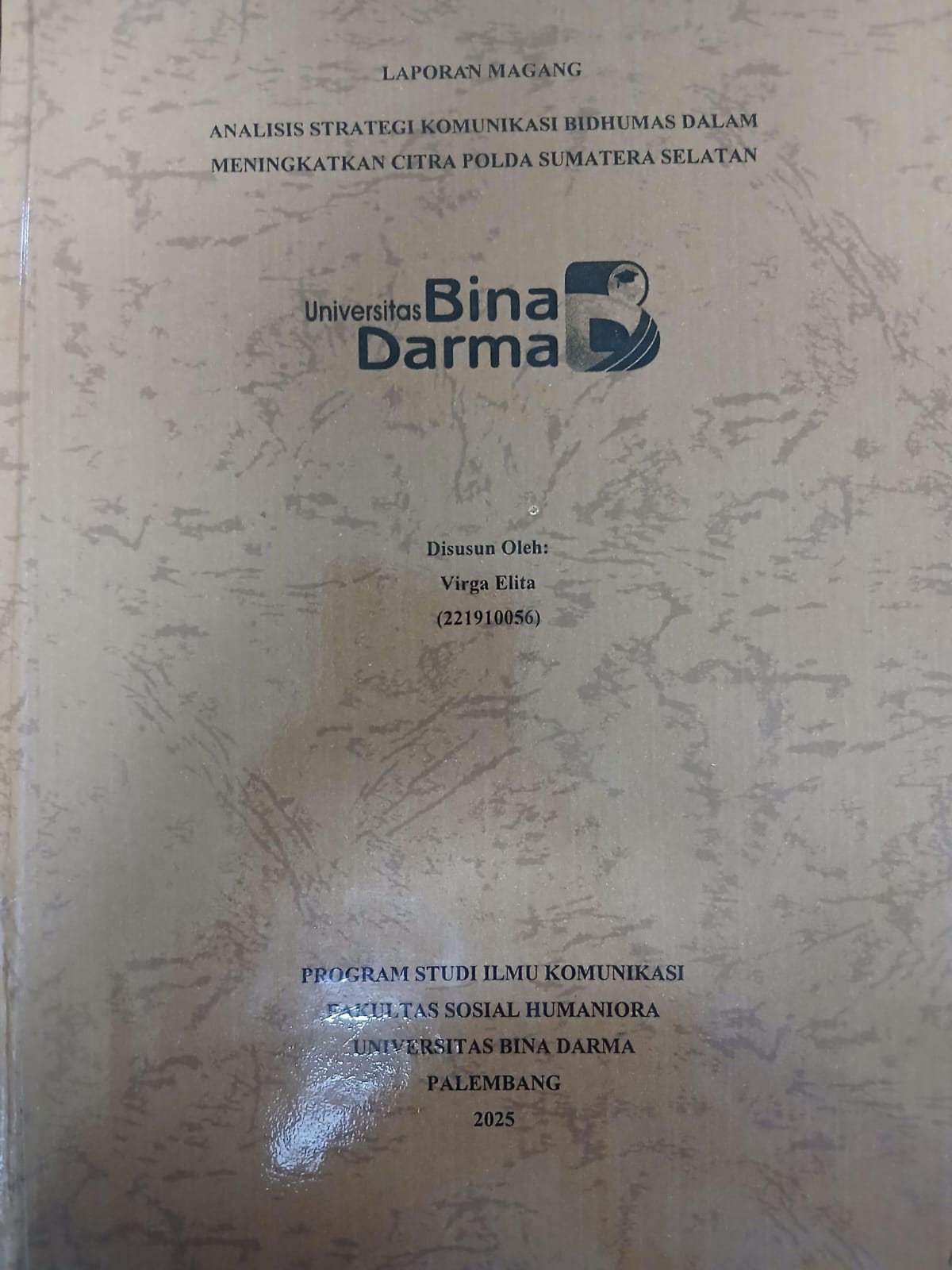 Cover ANALISIS STRATEGI KOMUNIKASI BIDHUMAS DALAM MENINGKATKAN CITRA SUMATERA SELATAN / Virga Elita