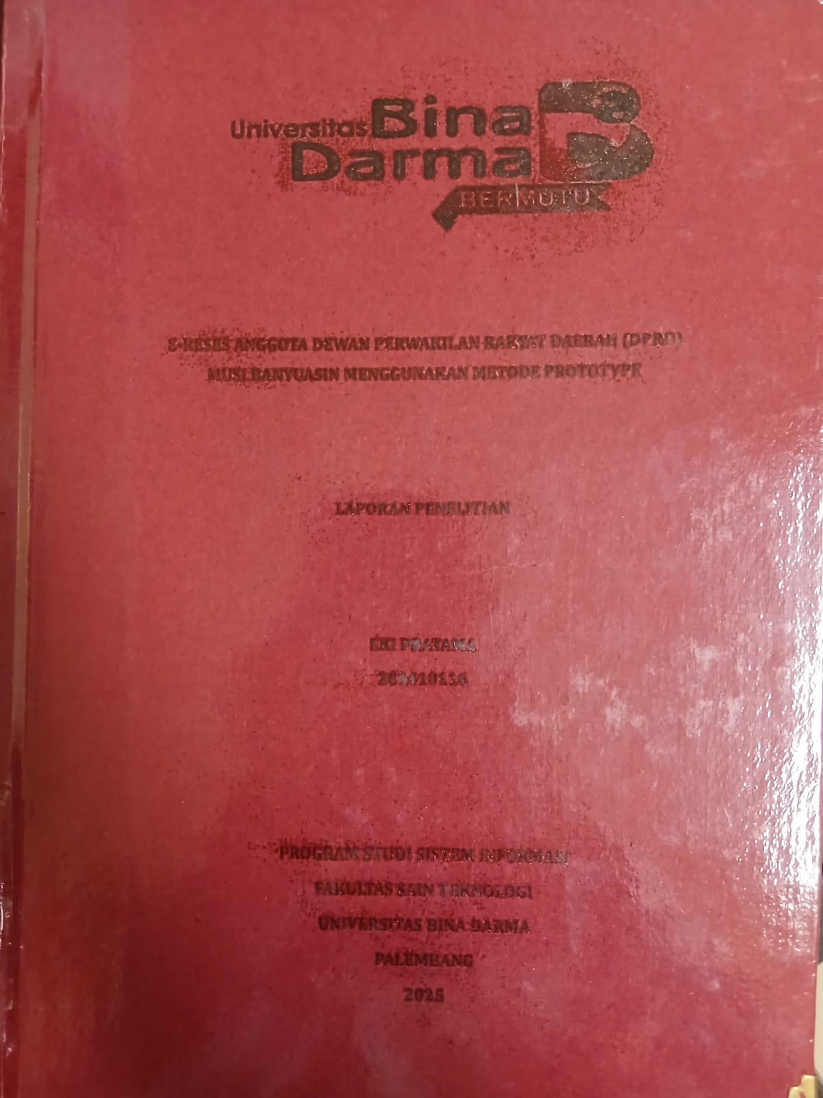 Cover E-RESES ANGGOTA DEWAN PERWAKILAN RAKYAT DAERAH (DPRD) MUSI BANYUASIN MENGGUNAKAN METODE PROTOTYPE / Eki Pratama