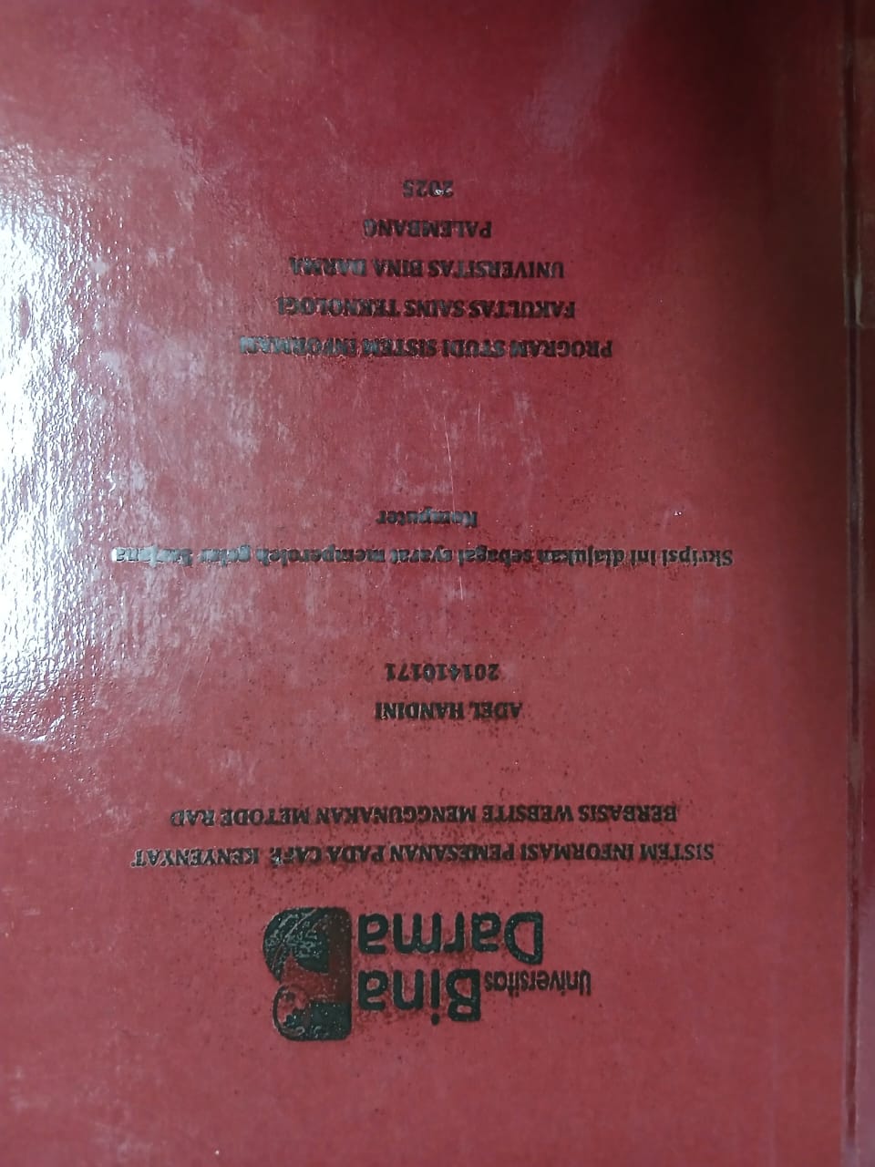 Cover SISTEM INFORMASI PEMESANAN PADA CAFE KENYENYAT BERBASIS WEBSITE MENGGUNAKAN METODE RAD / Adel Handini
