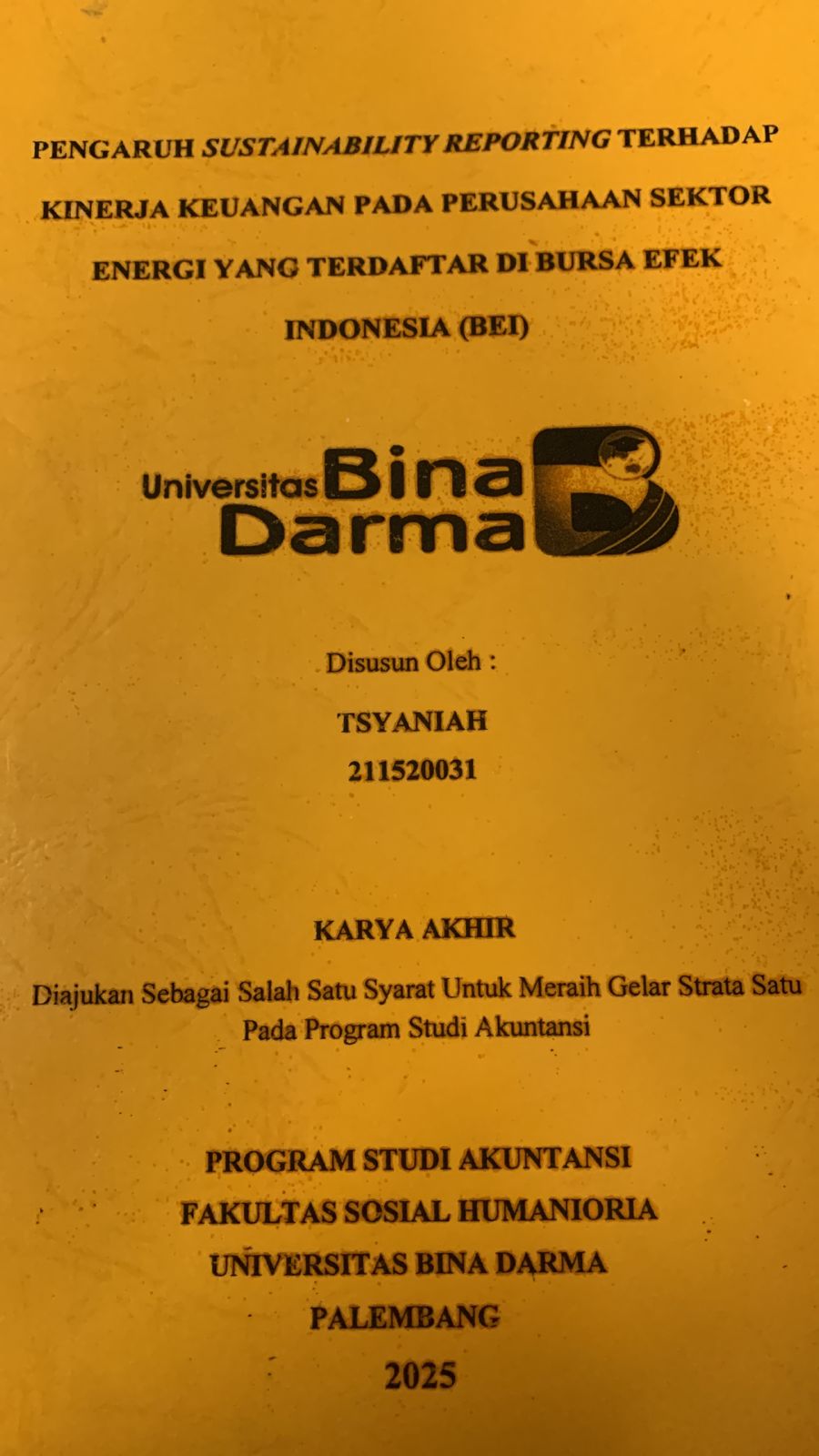 Cover PENGARUH SUSTAINABILLITY REPORTING TERHADAP KINERJA KEUANGAN SEKTOR ENERGI YANG TERDAFTAR DI BURSA EFEK INDONESIA (BEI)