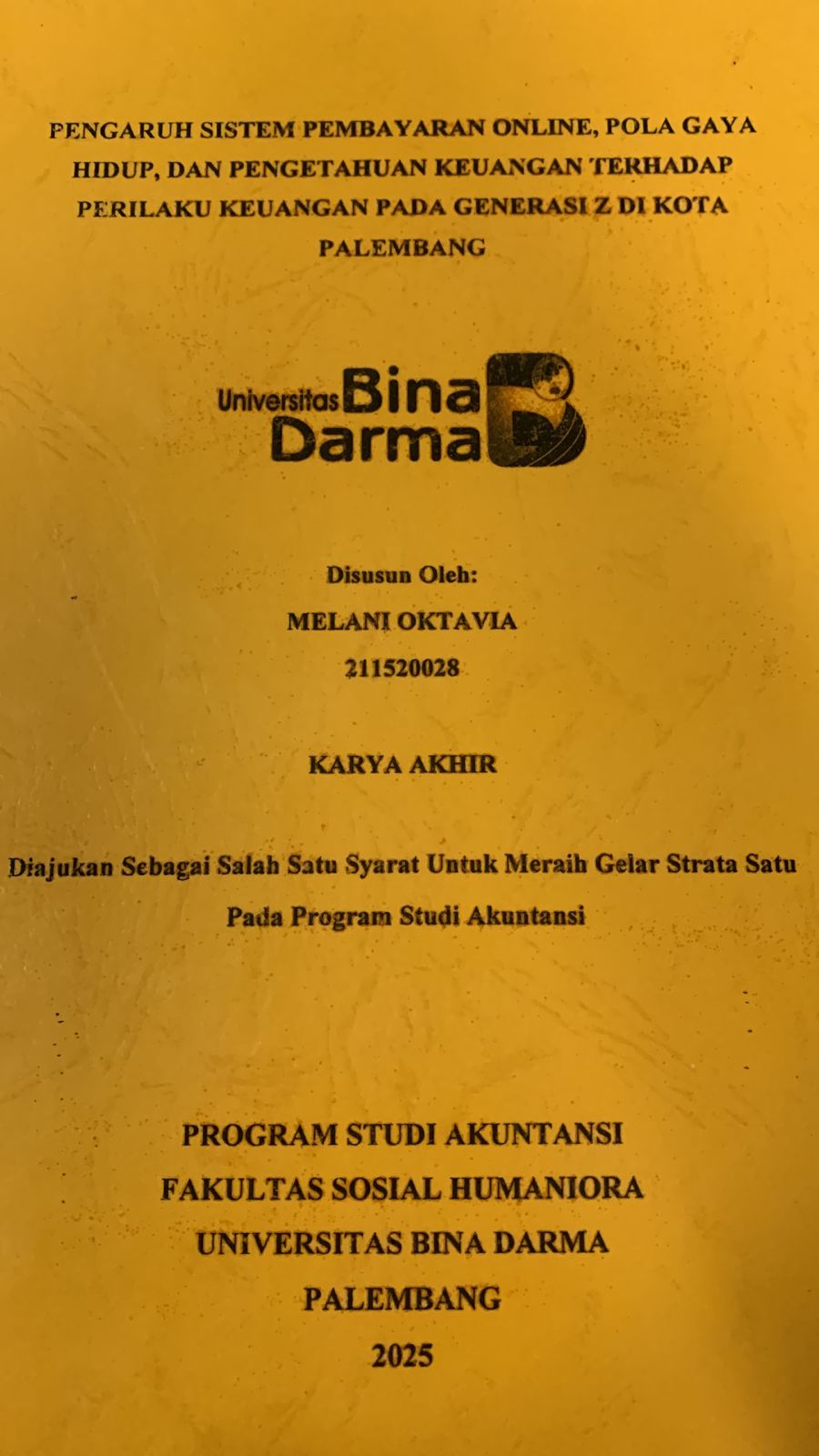 Cover PENGARUH SISTEM PEMBAYARAN ONLINE, POLA GAYA HIDUP DAN PENGETAHUAN KEUANGAN TERHADAP PERILAKU KEUANGAN PADA GEN-Z DI KOTA PALEMBANG