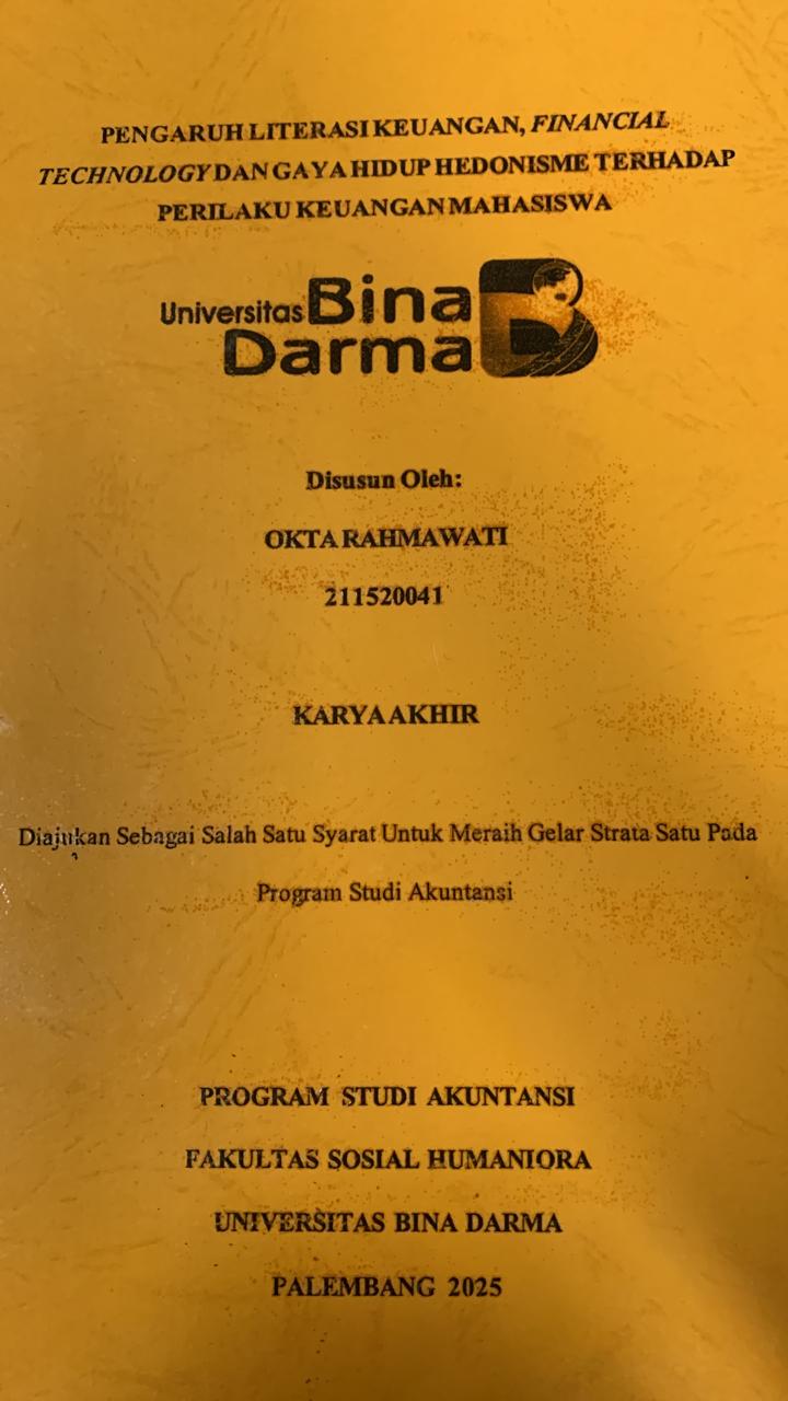 Cover PENGARUH LITERASI KEUANGAN, FINANCIAL TECHNOLOGY DAN GAYA HIDUP HEDONISME TERHADAP PERILAKU KEUANGAN MAHASIWA