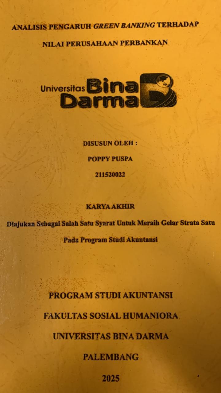 Cover ANALISIS PENGARUH GREEN BANKING TERHADAP NILAI PERUSAHAAN PERBANKAN