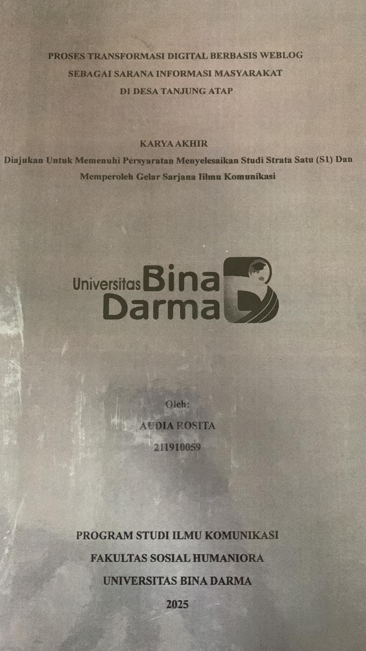 Cover PROSES TRANFORMASI DIGITAL BERBASIS WEBLOG SEBAGAI SARANA INFROMASI MASYARAKAT DI DESA TANJUNG ATAP