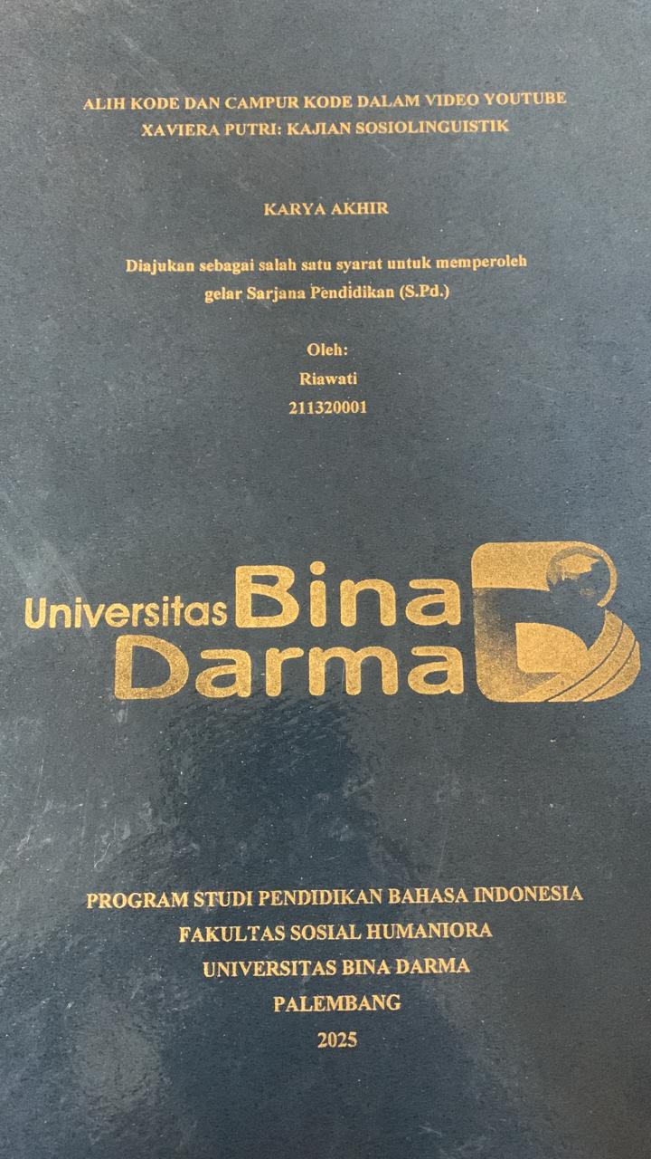 Cover ALIH KODE DAN CAMPUR KODE DALAM VIDEO YOUTUBE XAVIERA PUTRI: KAJIAN SOSIOLINGUISTIK