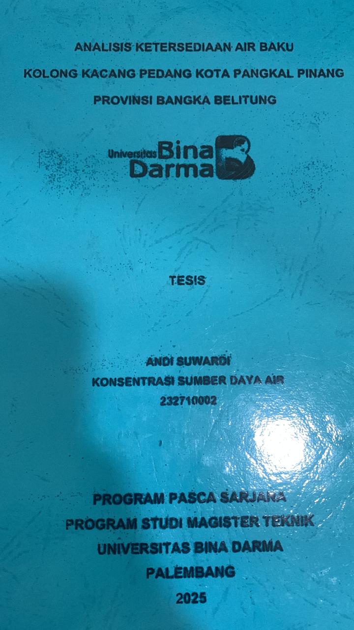 Cover ANALISIS KETERSEDIAAN AIR BAKU KOLONG KACANG PEDANG KOTA PANGKAL PINANG PROVINSI BANGKA BELITUNG