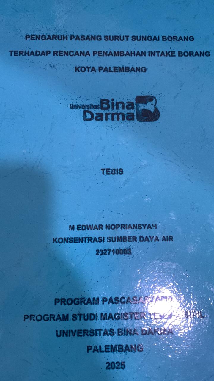 Cover PENGARUH PASANG SURUT SUNGAI BORANG TERHADAP RENCANA PENAMBAHAN INTAKE BORANG KOTA PALEMBANG