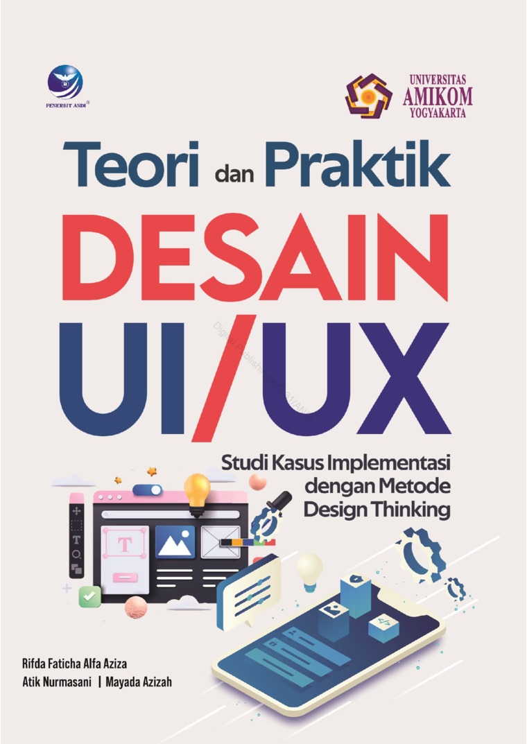 Cover Teori dan praktik desain UI/UX :  Studi kasus implementasi dengan metode desain thinking