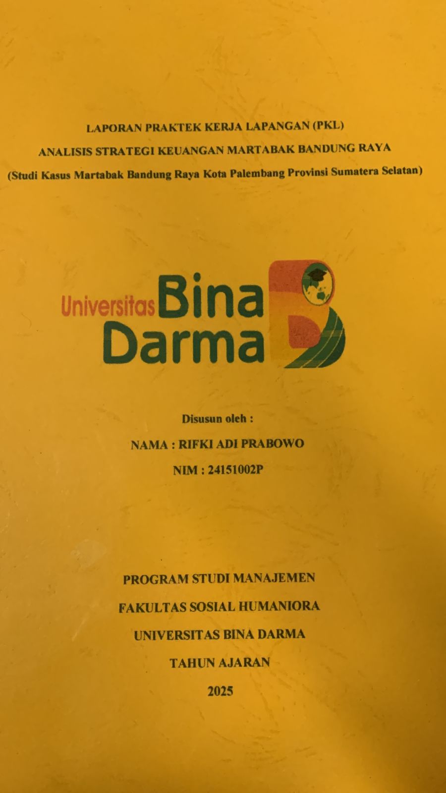 Cover Analisis strategi keuangan martabak bandung raya (Studi kasus martabak bandung raya kota palembang provinsi sumatera selatan)