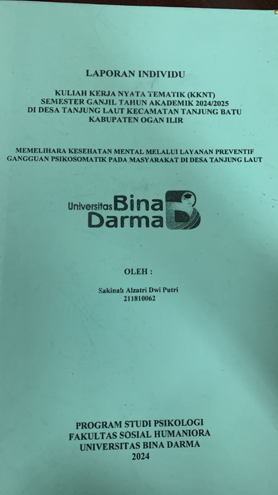 Cover Memelihara Kesehatan Mental Melalui Layanan Preventif Gangguan Psikosomatik Pada Masyarakat Di Desa Tanjung Laut