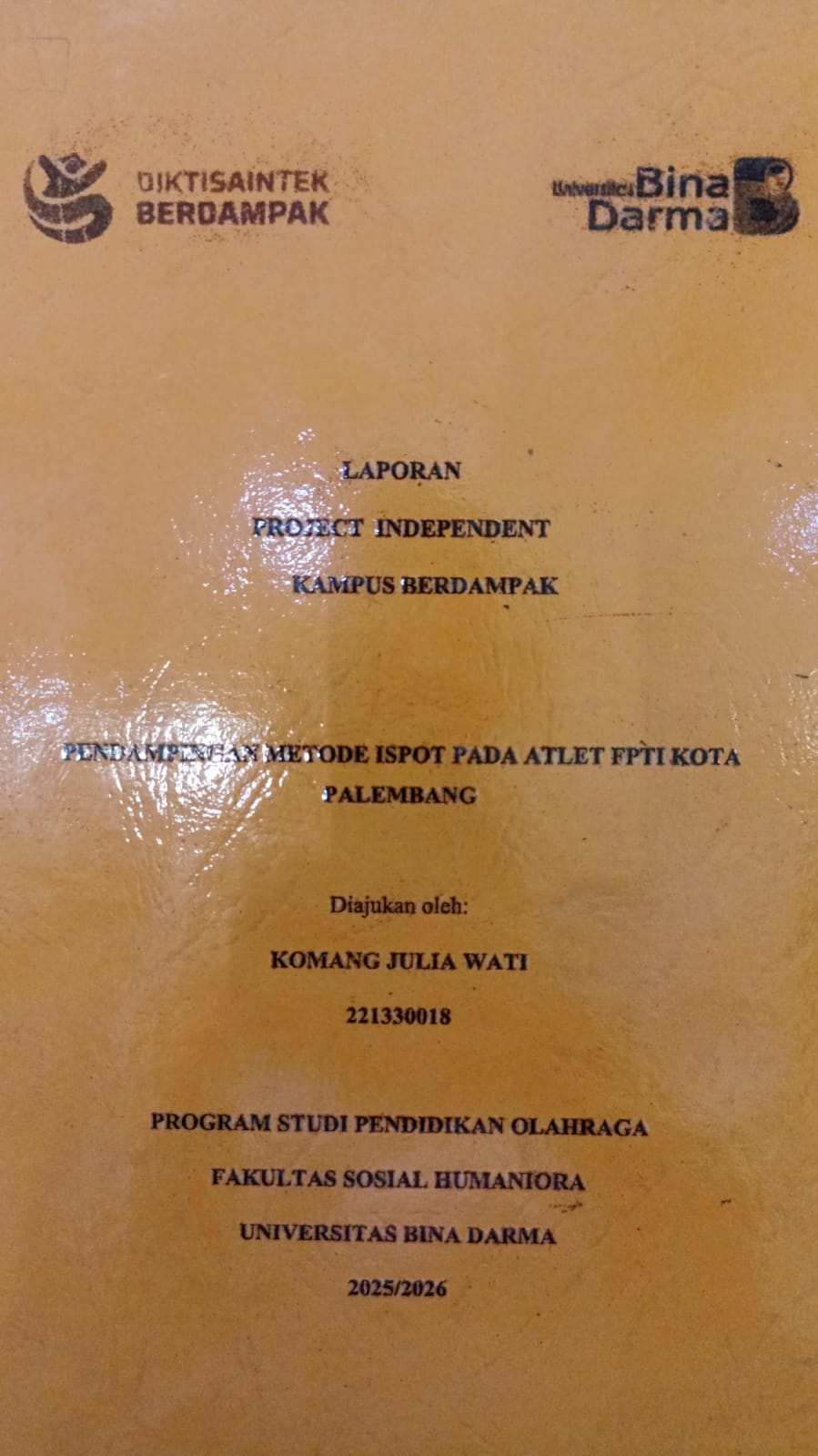 Cover Pendampingan Metode Ispot pada Atlet FPTI Kota Palembang