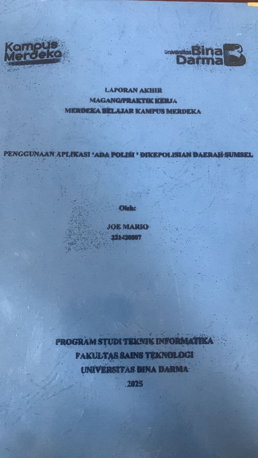 Cover Penggunaan Aplikasi "Ada Polisi" Kepolisian Daerah Sumsel