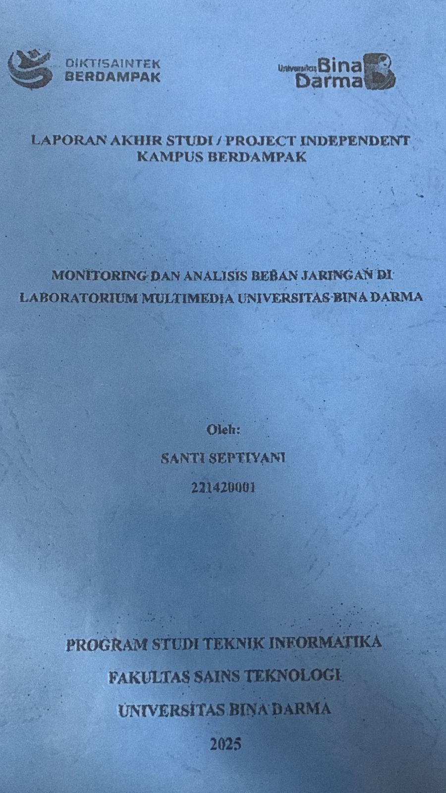 Cover Monitoring dan Analisis Beban Jaringan Di Laboratorium Multimedia Universitas Bina Darma