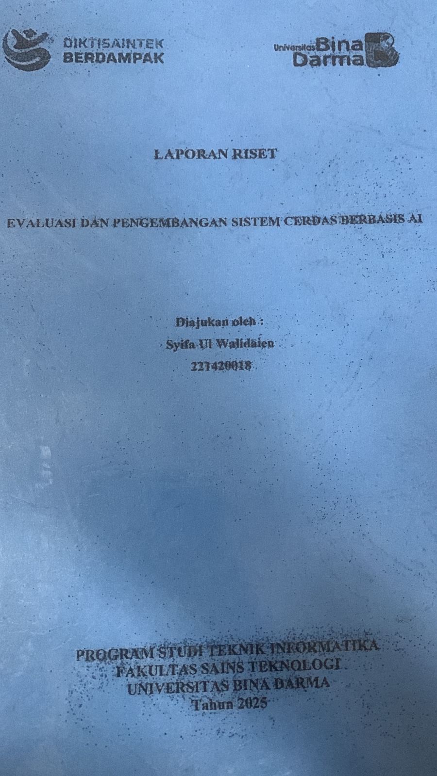 Cover Evaluasi dan Pengembangan Sistem Cerdas Berbasis AI