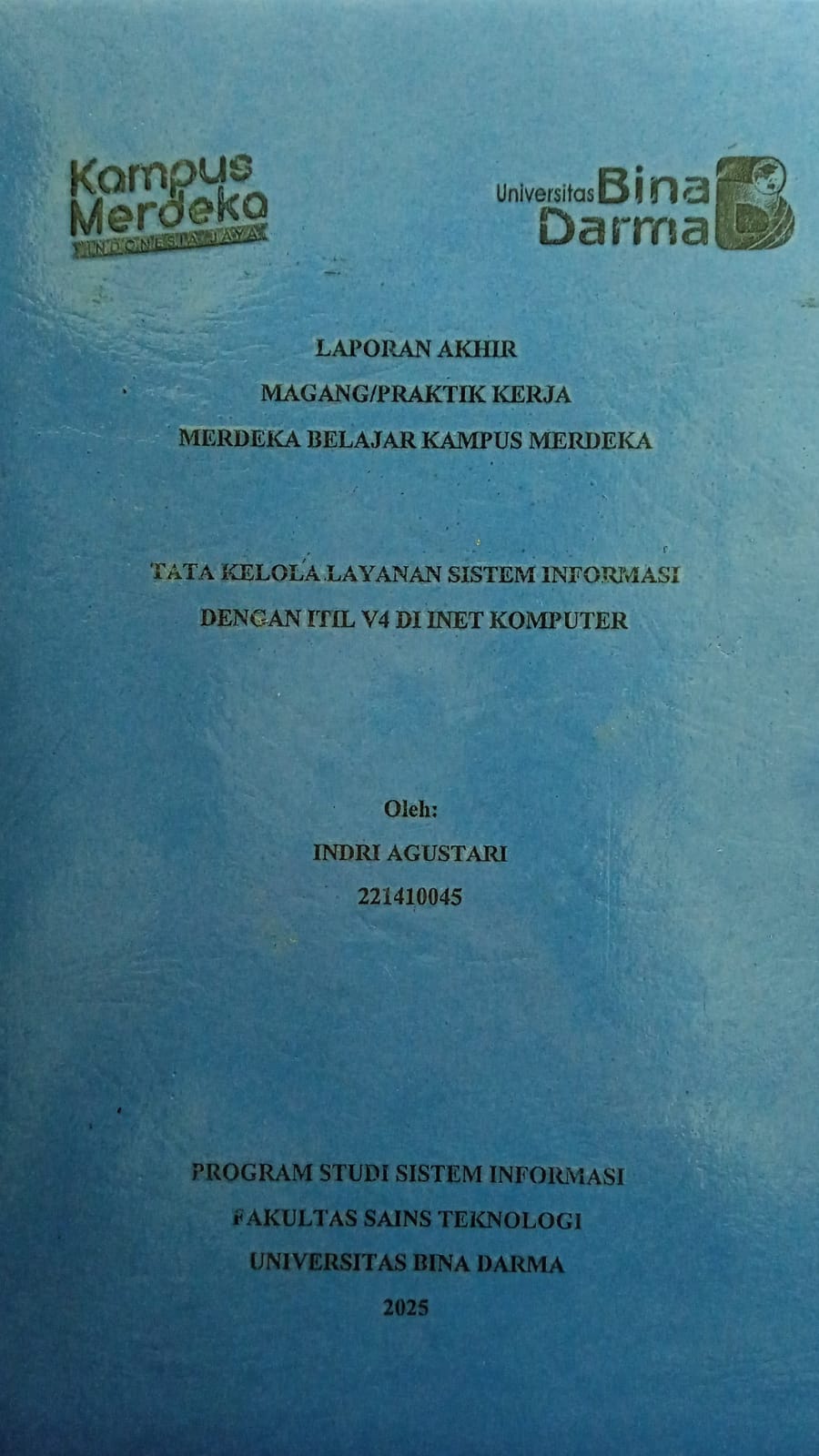 Cover Tata Kelola Layanan Sistem Informasi Dengan ITIL V4 di INET Komputer