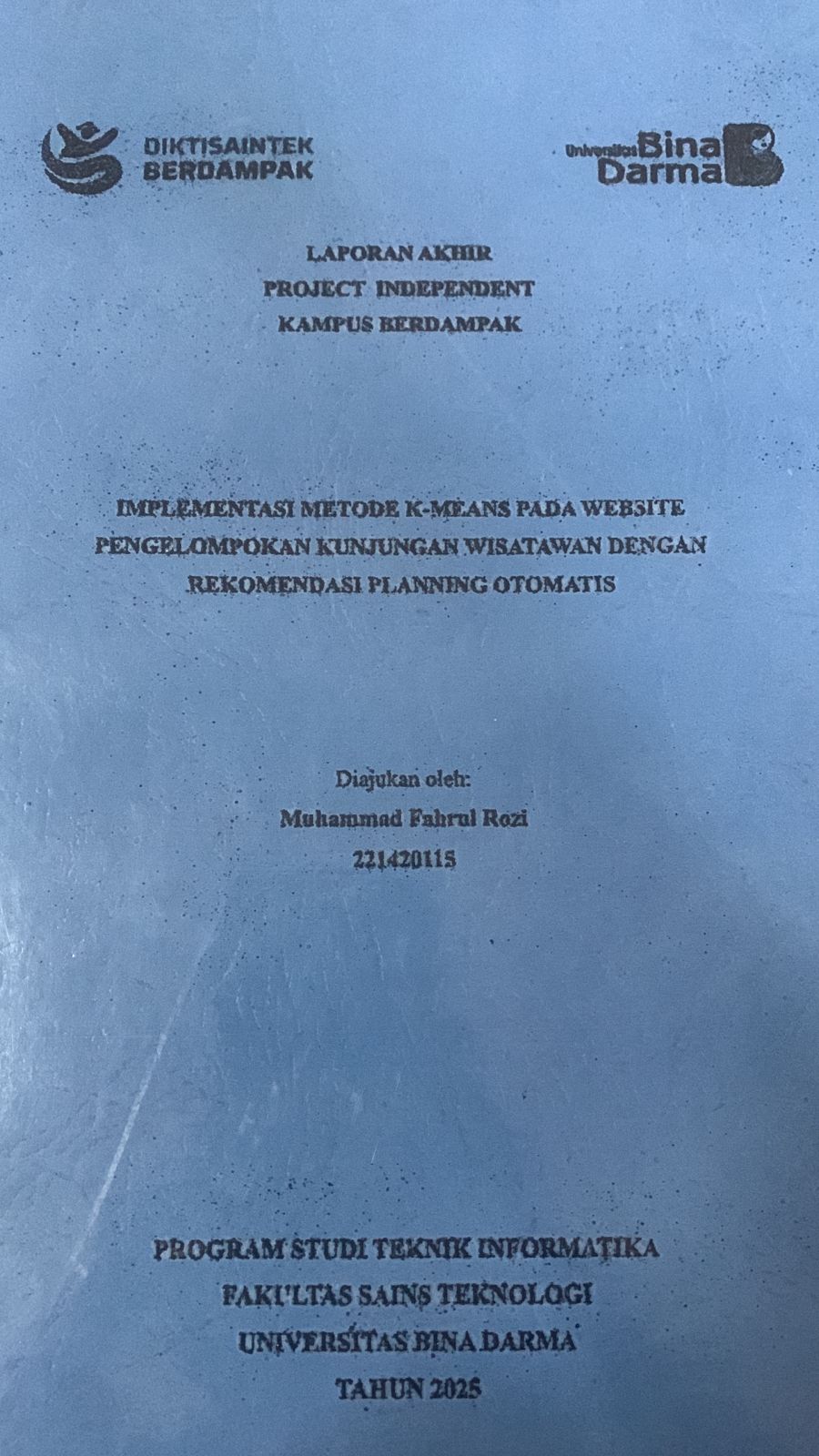 Cover Implementasi Metode K-Means Pada Website Pengelompokan Kunjungan Wisatawan Dengan Rekomendasi Planning Otomatis