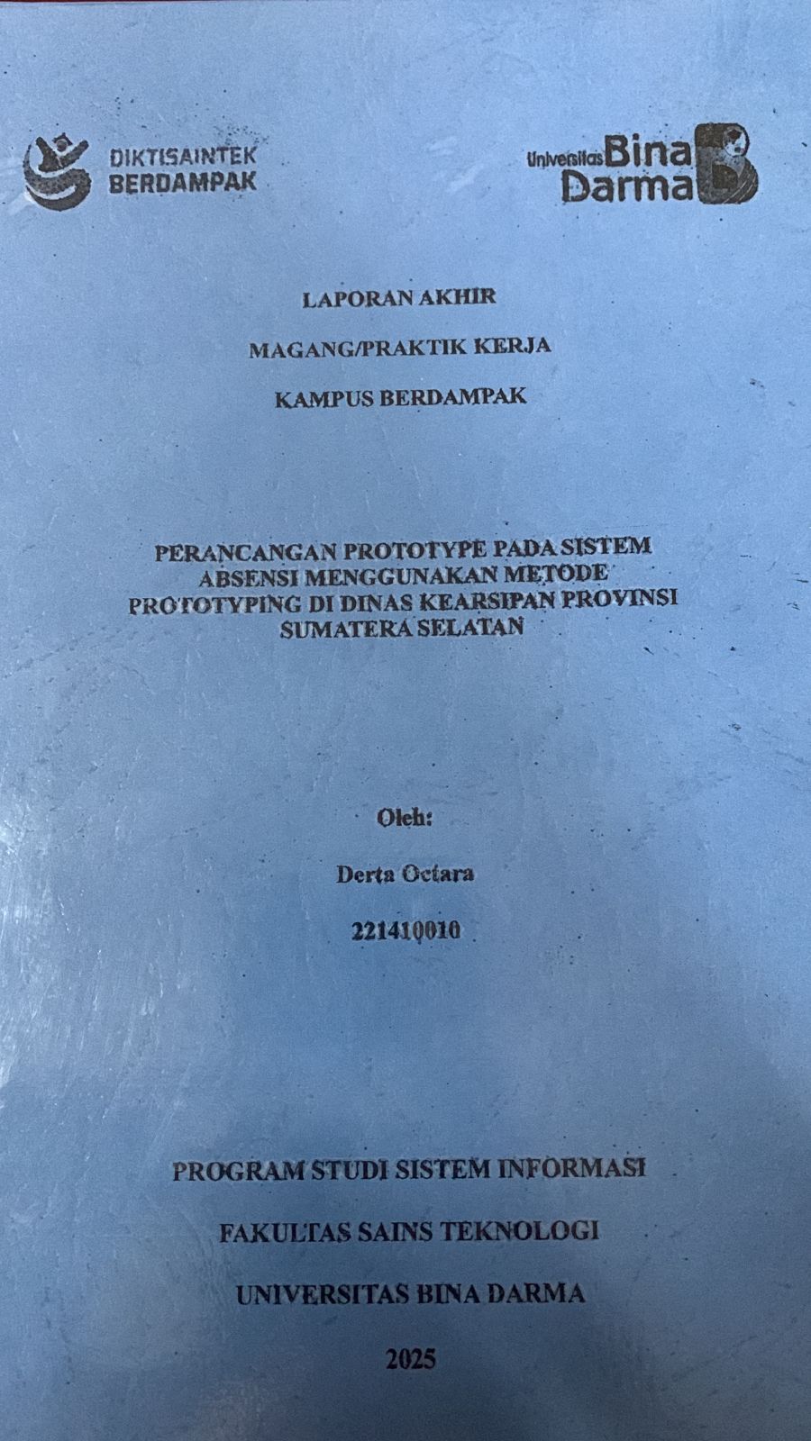 Cover Perancangan Prototye Pada Sistem Absensi Menggunakan Metod Prototying Di Dinas Kearsipan Provinsi Sumatera Selatan