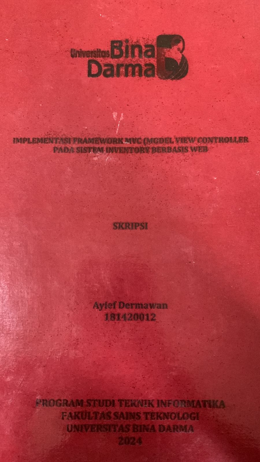 Cover Implementasi Framework MVC (Model VIew Controller) Pada Sistem Inventory Berbasis Web