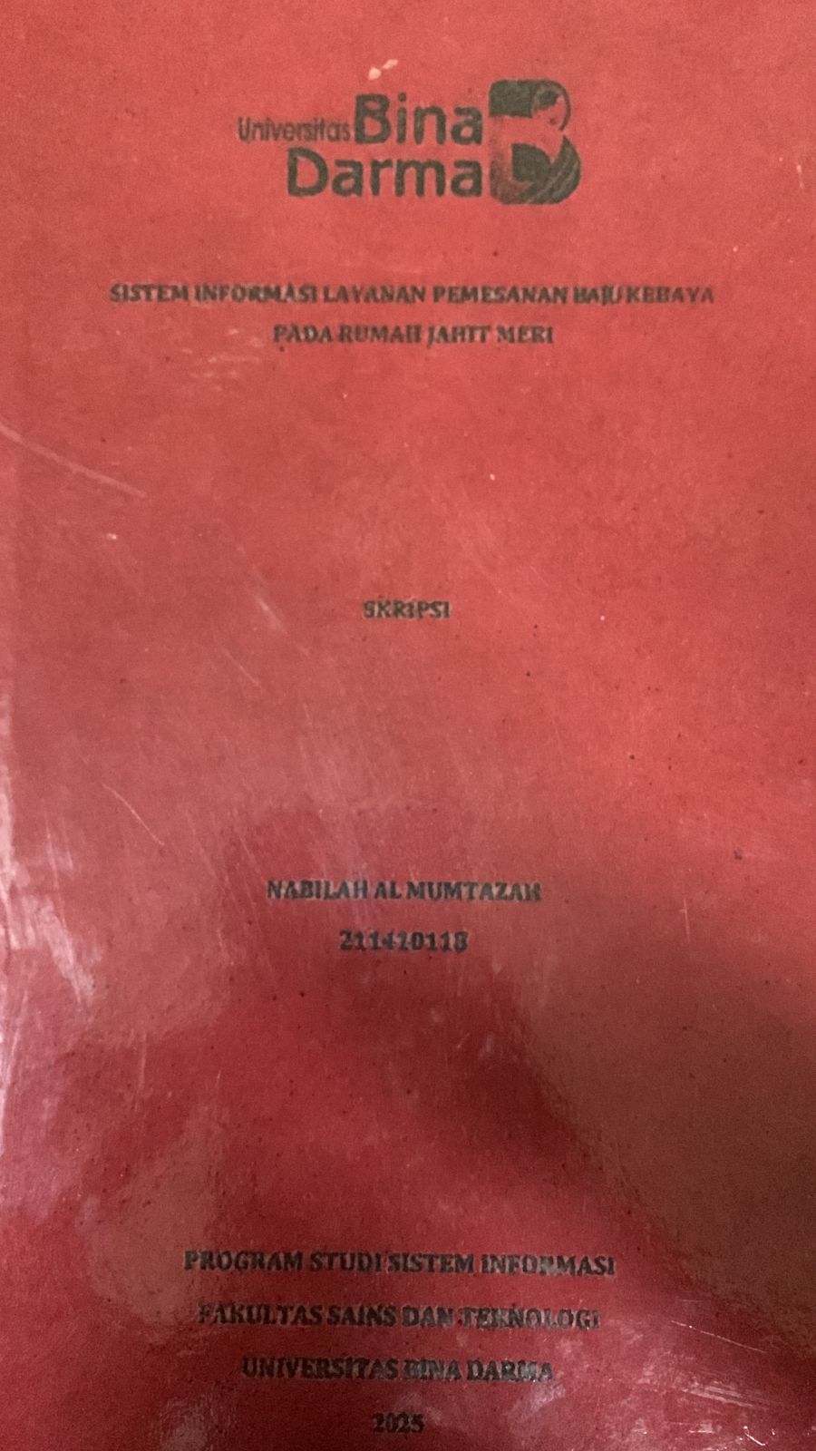 Cover Sistem informasi layanan pemesanan baju kebaya pada rumah jahit meri