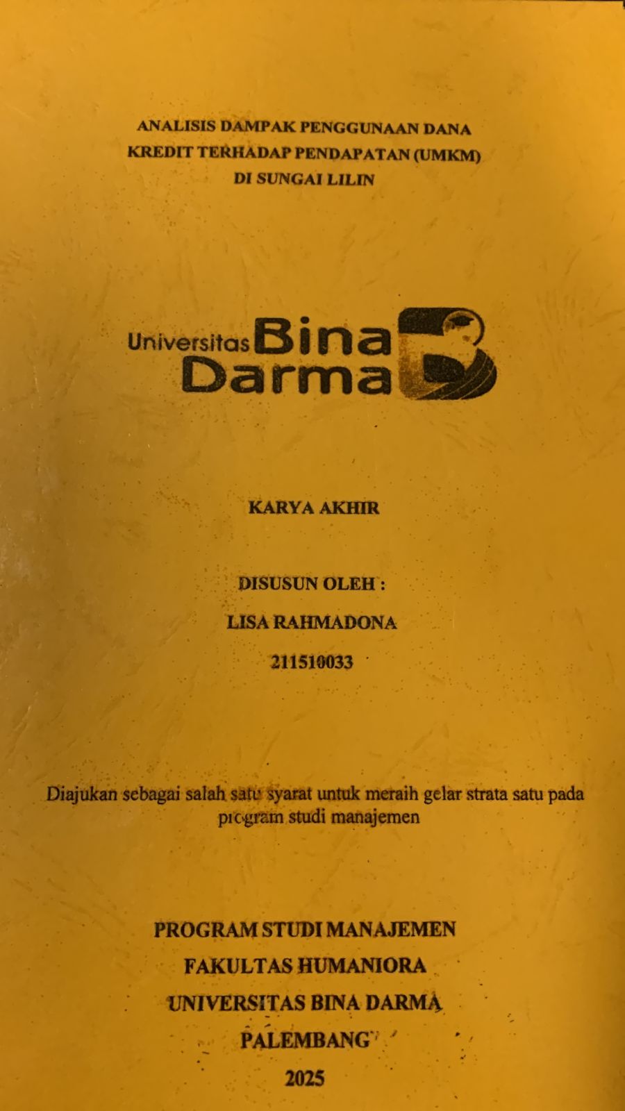 Cover Analisis dampak penggunaan dana kredit terhadap pendapatan (UMKM) di sungai lilin