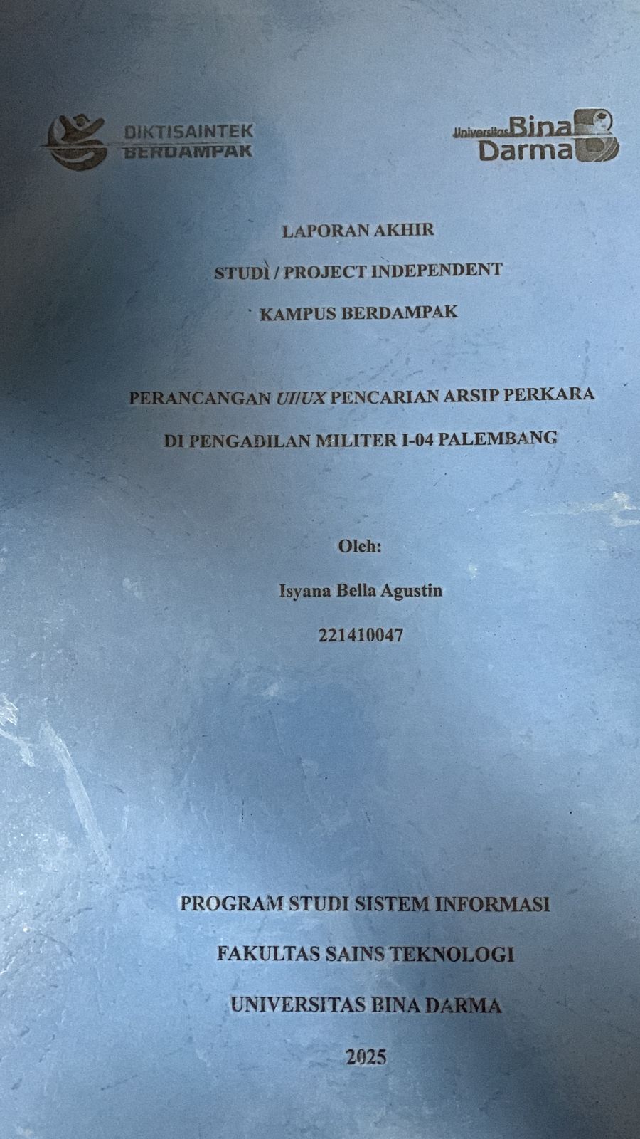 Cover Perancangan UI/UX Pencarian Arsip Perkara Di Pengadilan Militer 1-04 Palembang