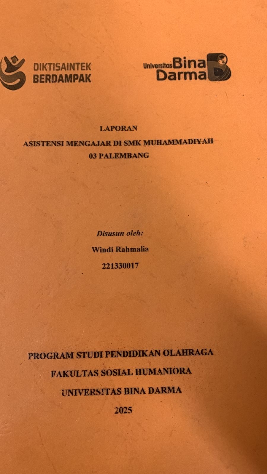 Cover Laporan Asistensi Mengajar Si SMK Muhammadiyah 03 Palembang
