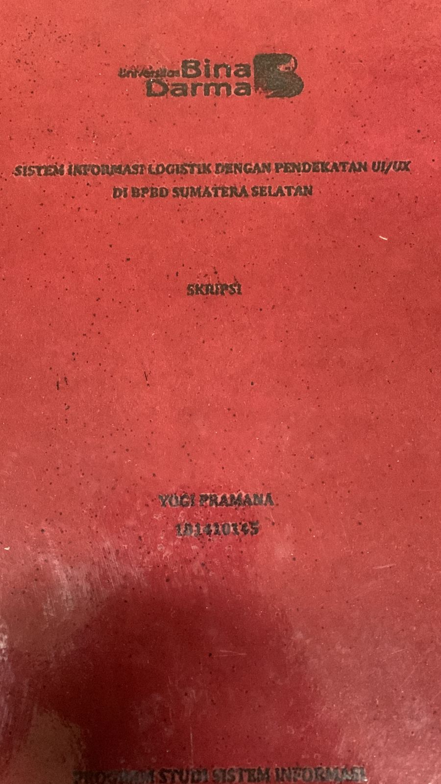 Cover Sistem Informasi Logistik dengan Pendekatan UI/UX di BPBD Sumsel
