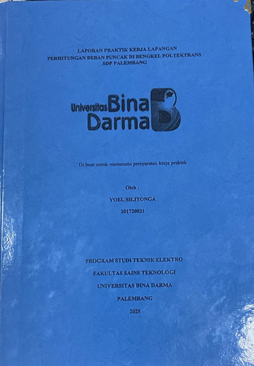 Cover PERHITUNGAN BEBAN PUNCANG DI BENGKEL POLTEKTRANS SDP PALEMBANG / YOEL SILITONGA